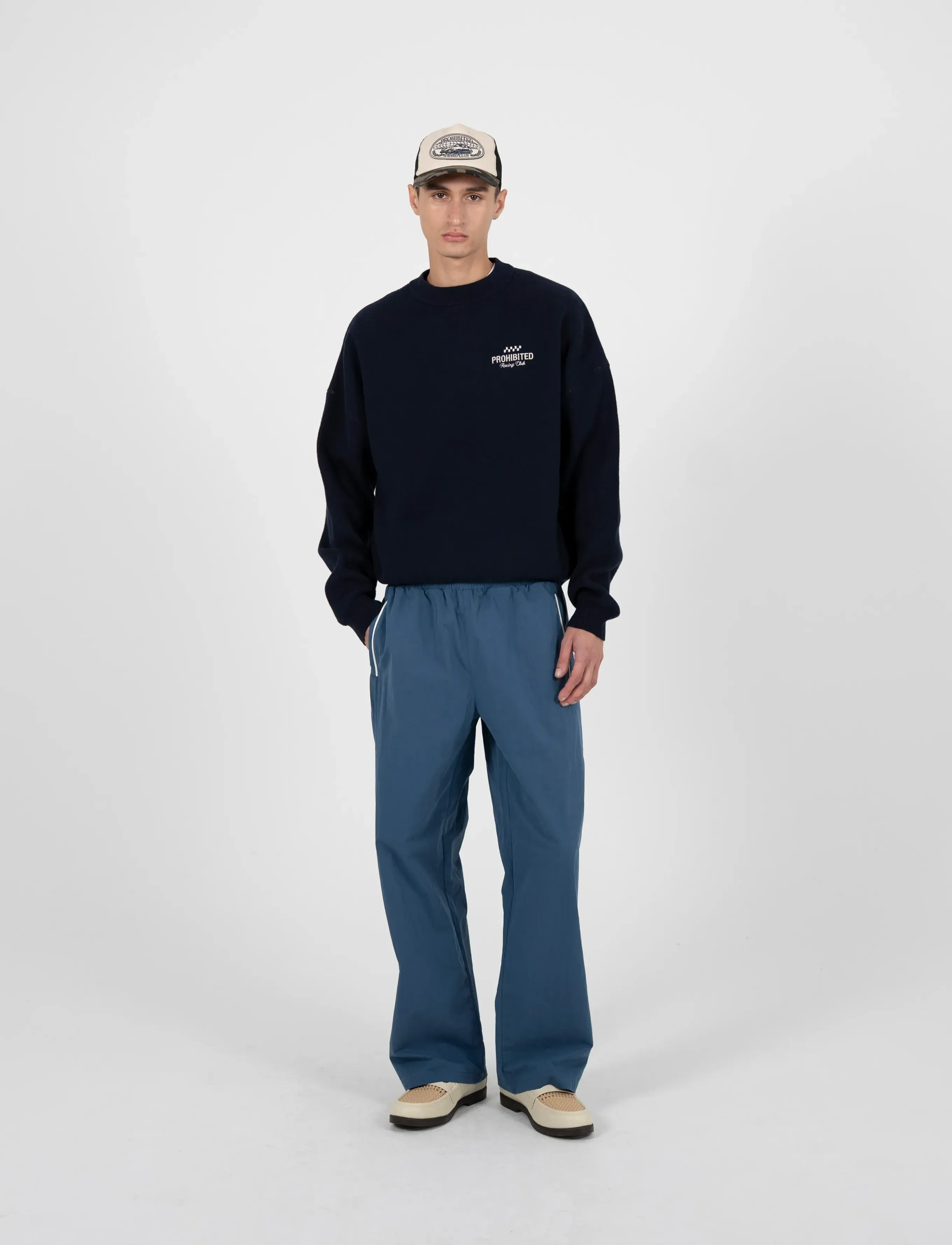 Prohibited Vortex Knit Sweater Navy, XL, Navy, Strik > Runde Halse, Herre