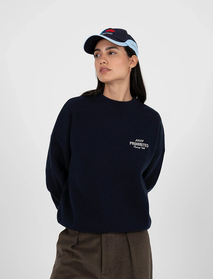 Prohibited - Vortex Knit Sweater Navy - rundhals - navy - 5