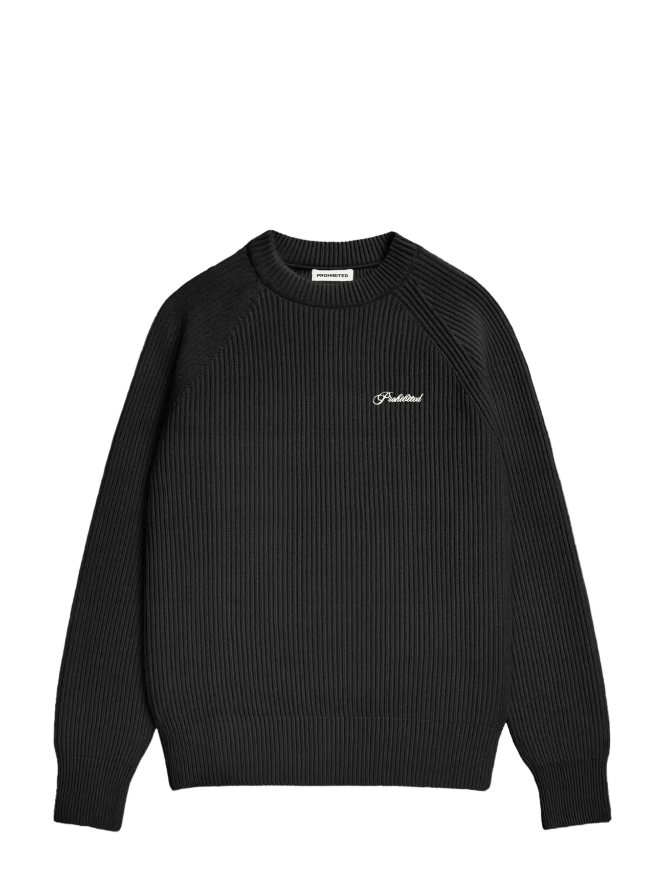 Prohibited Campus Knit Sweater - Essentials - BLACK / black