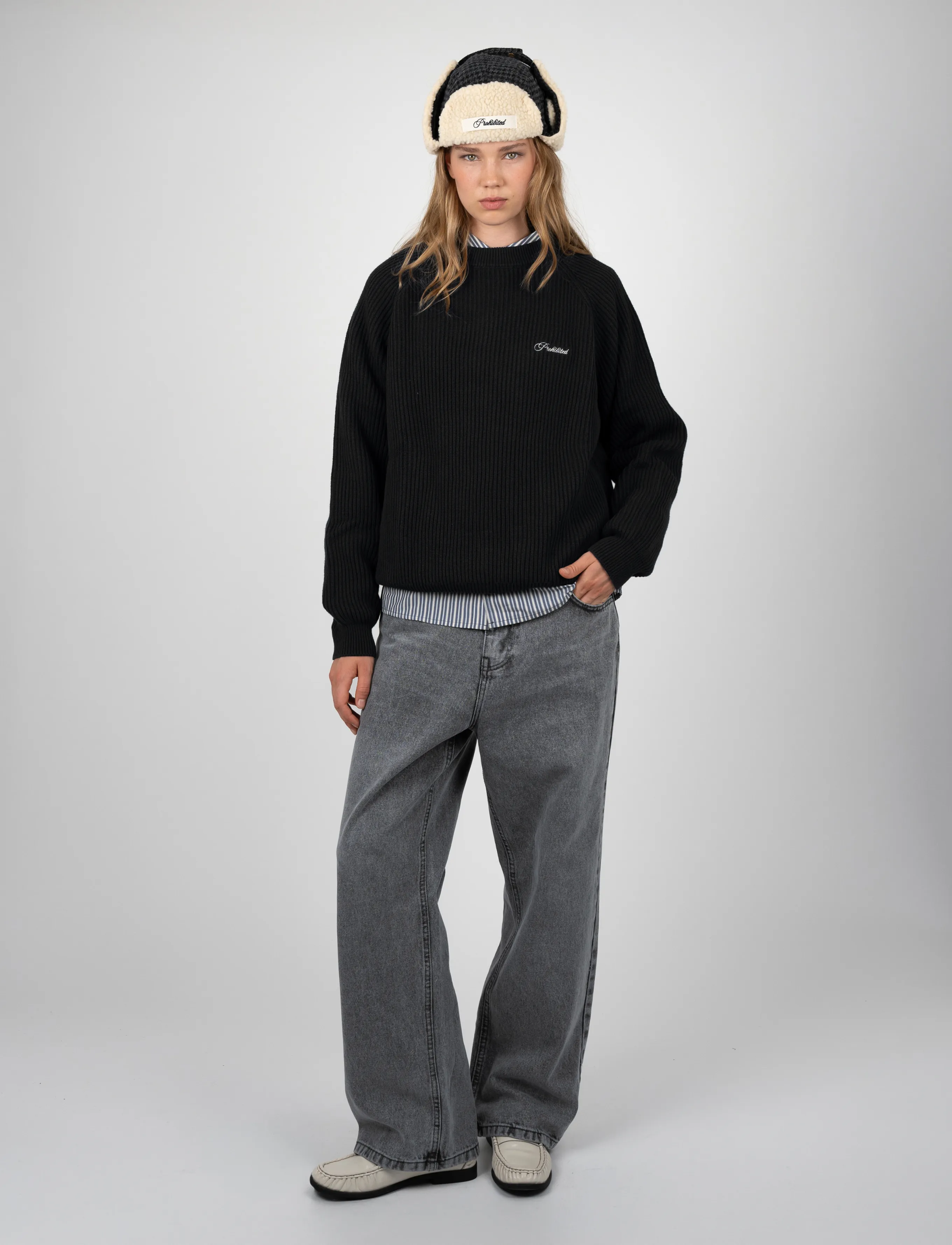 Prohibited - Campus Knit Sweater - black - 5