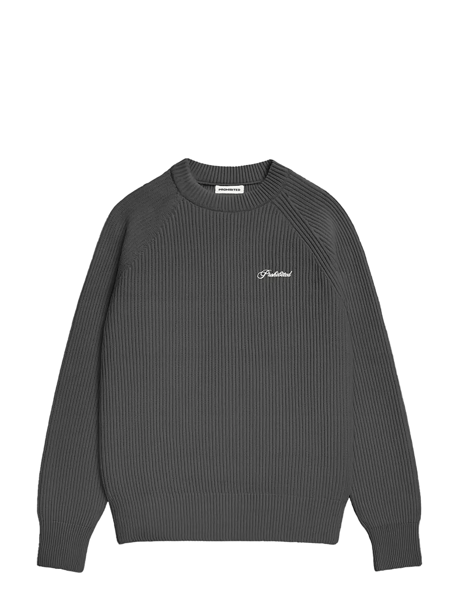 Prohibited - Campus Knit Sweater - rundhals - dark grey - 1
