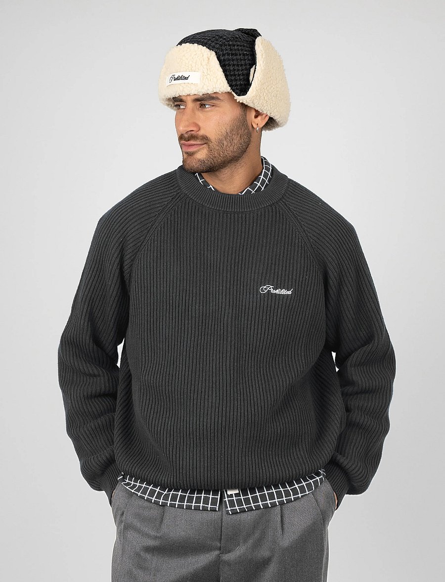 Prohibited - Campus Knit Sweater - rundhals - dark grey - 3