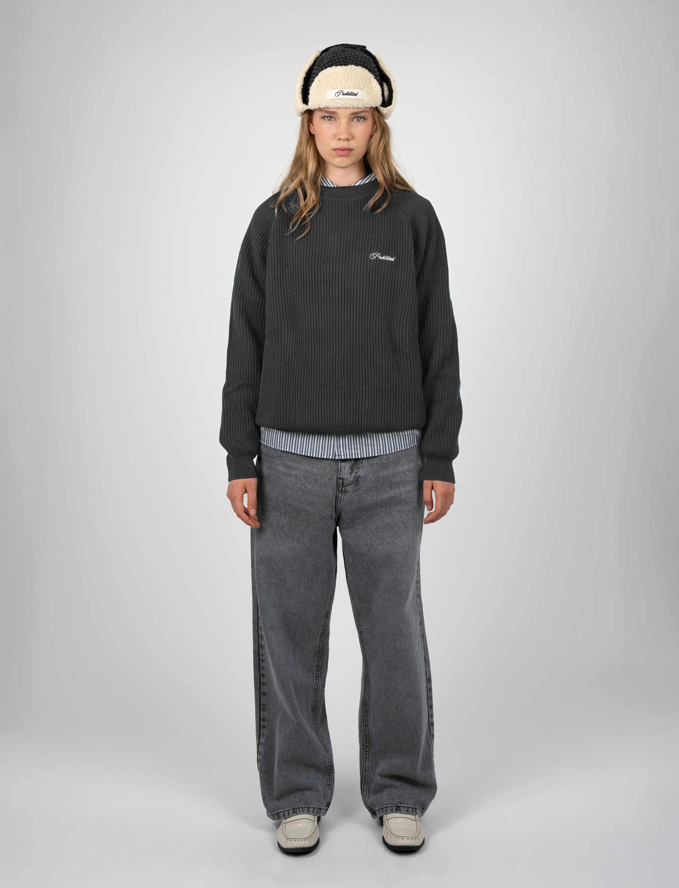Prohibited - Campus Knit Sweater - rundhals - dark grey - 5