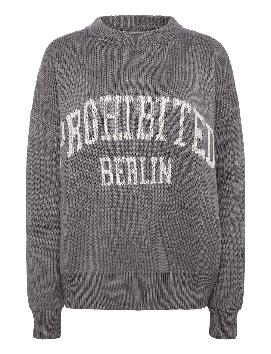 Prohibited - Varsity Knit Sweater - brown - 1