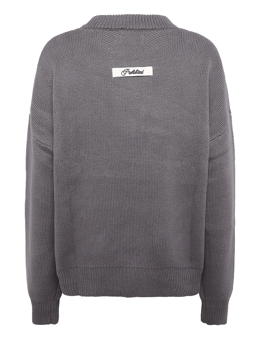 Prohibited - Varsity Knit Sweater - brown - 2