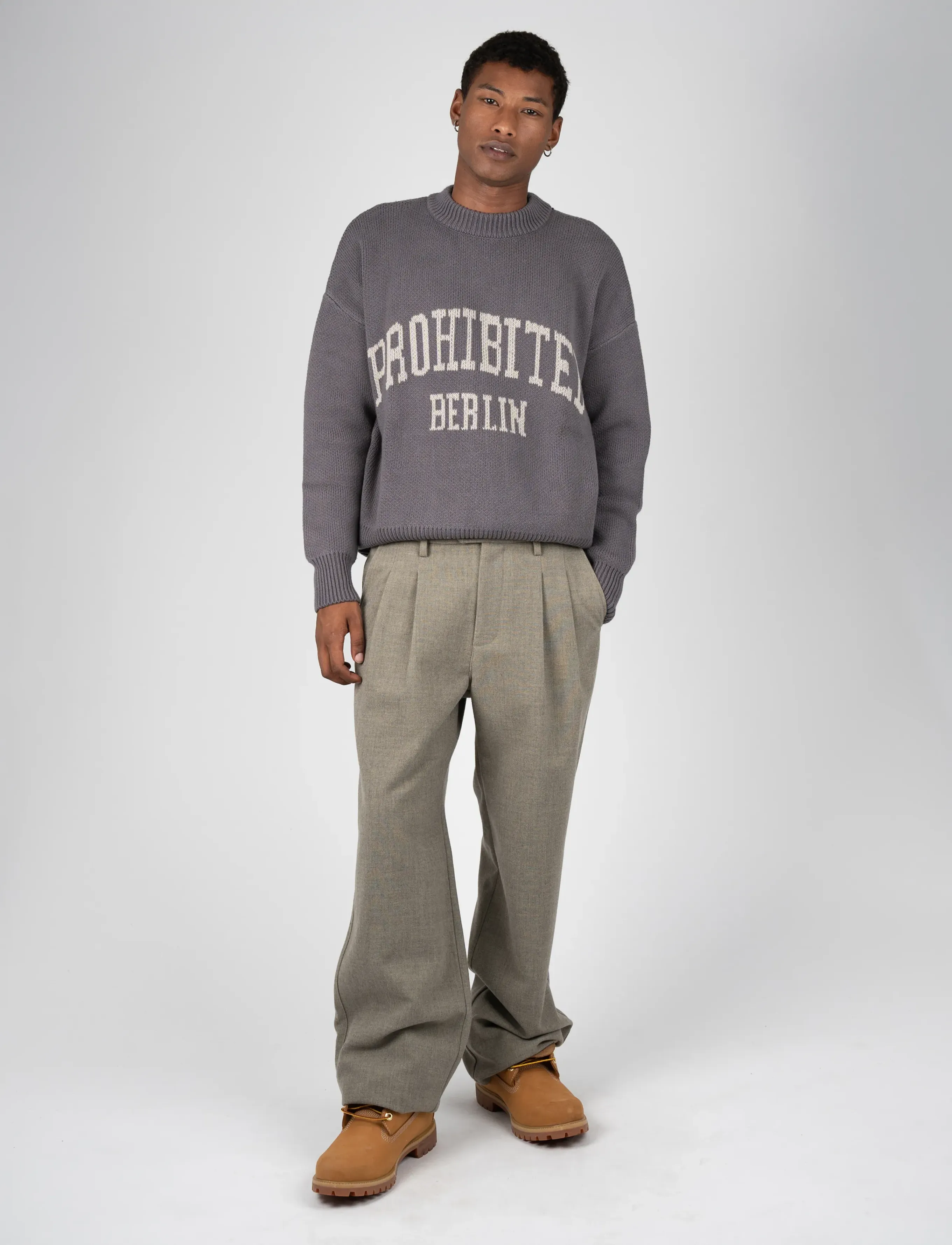 Prohibited - Varsity Knit Sweater - brown - 0