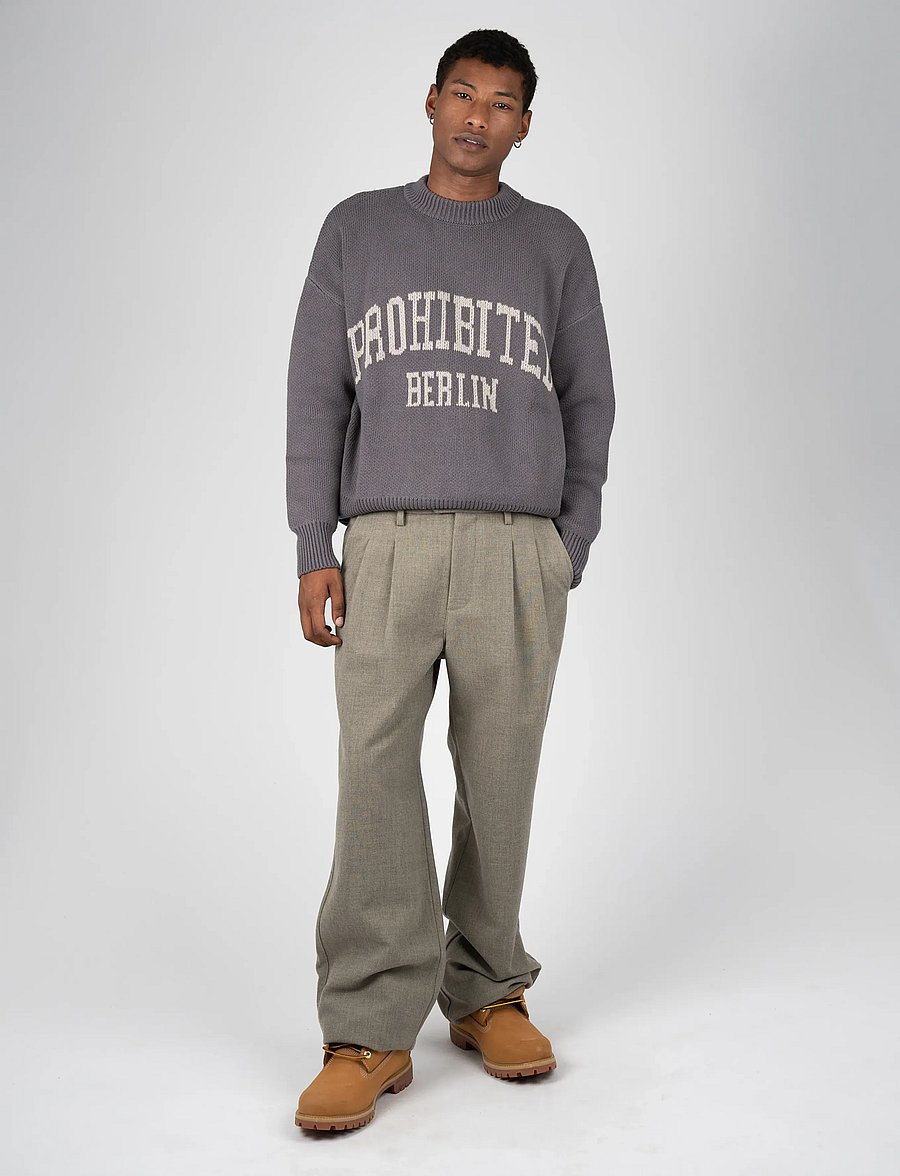 Prohibited - Varsity Knit Sweater - brown - 0