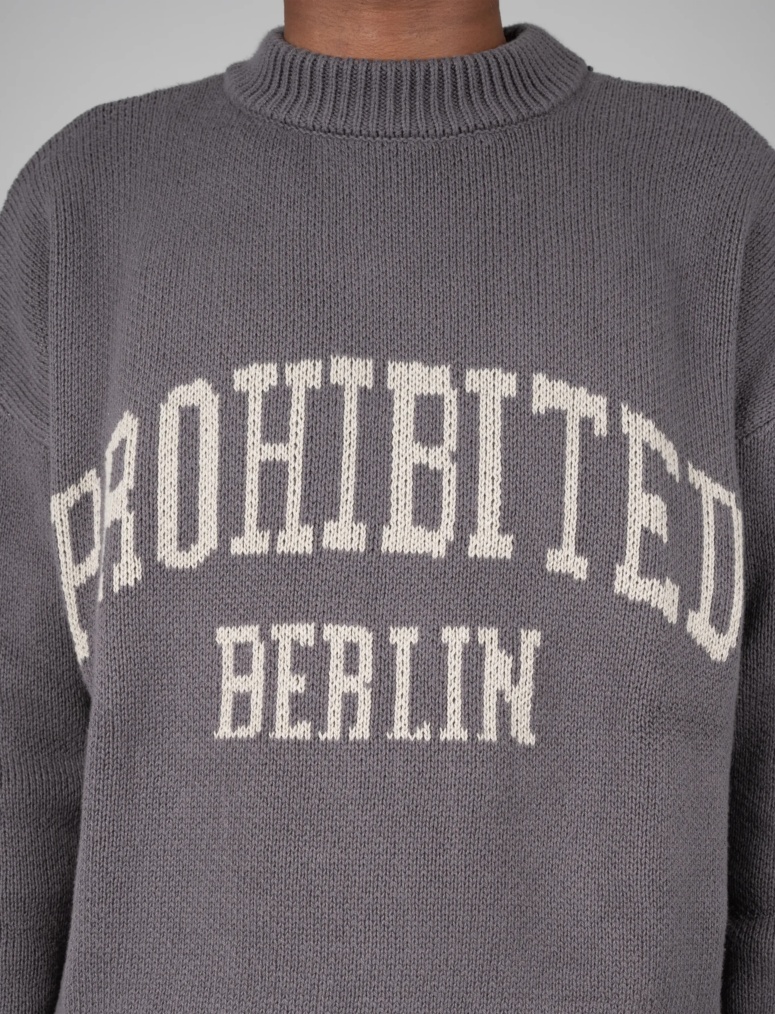 Prohibited - Varsity Knit Sweater - brown - 5