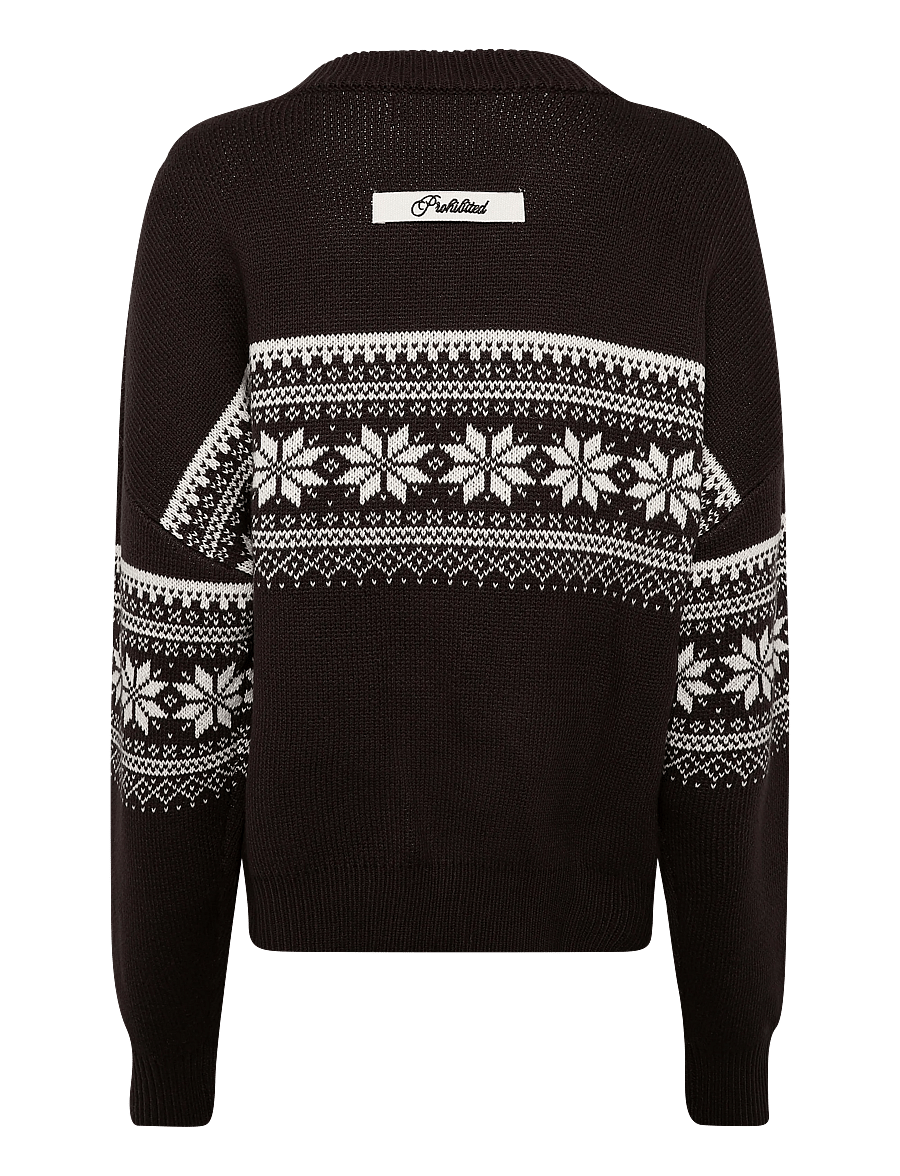 Prohibited - Nordic Knit Sweater - džemperi ar apaļu kakla izgriezumu - dark brown - 2