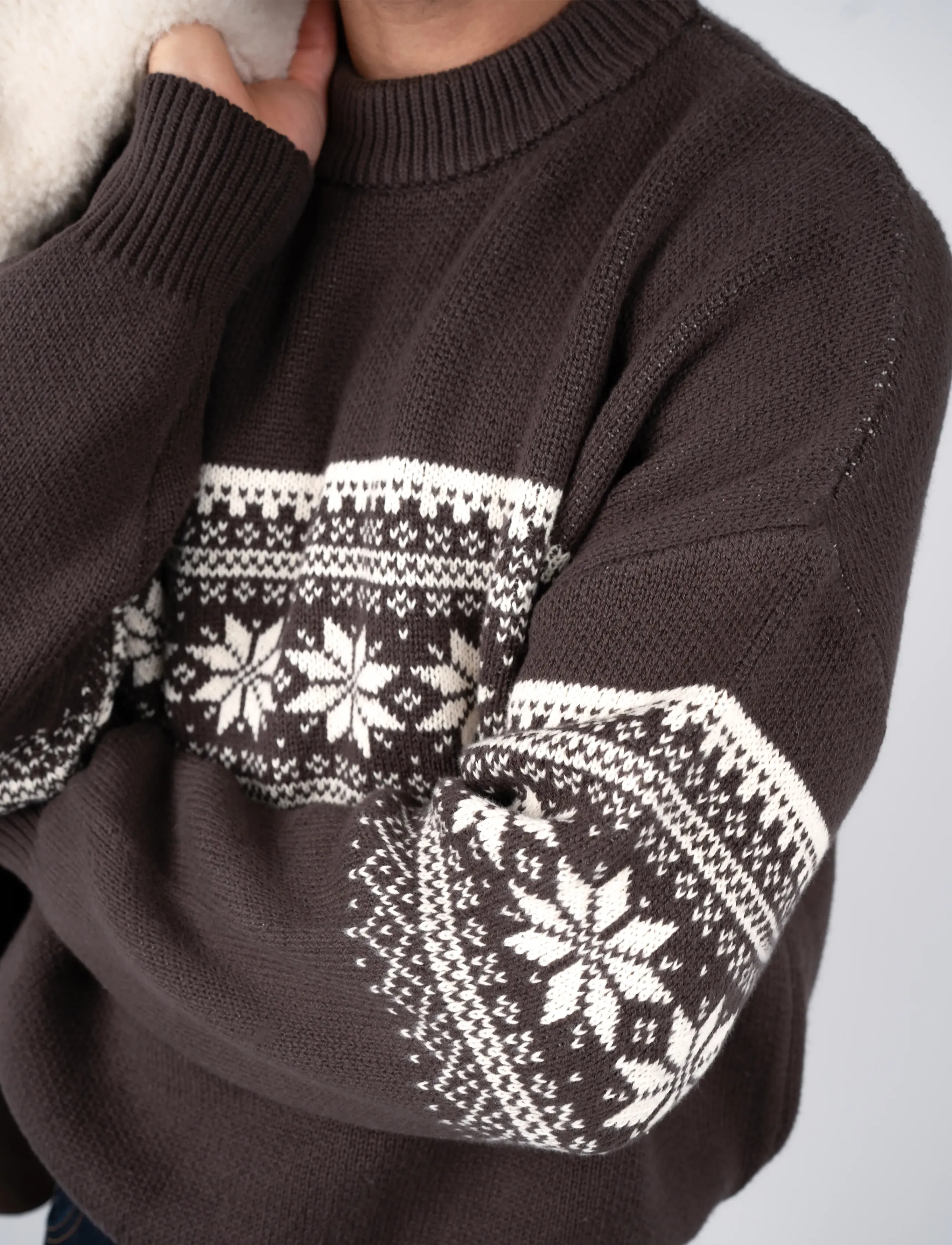 Prohibited Nordic Knit Sweater - Kläder - DARK BROWN / brown