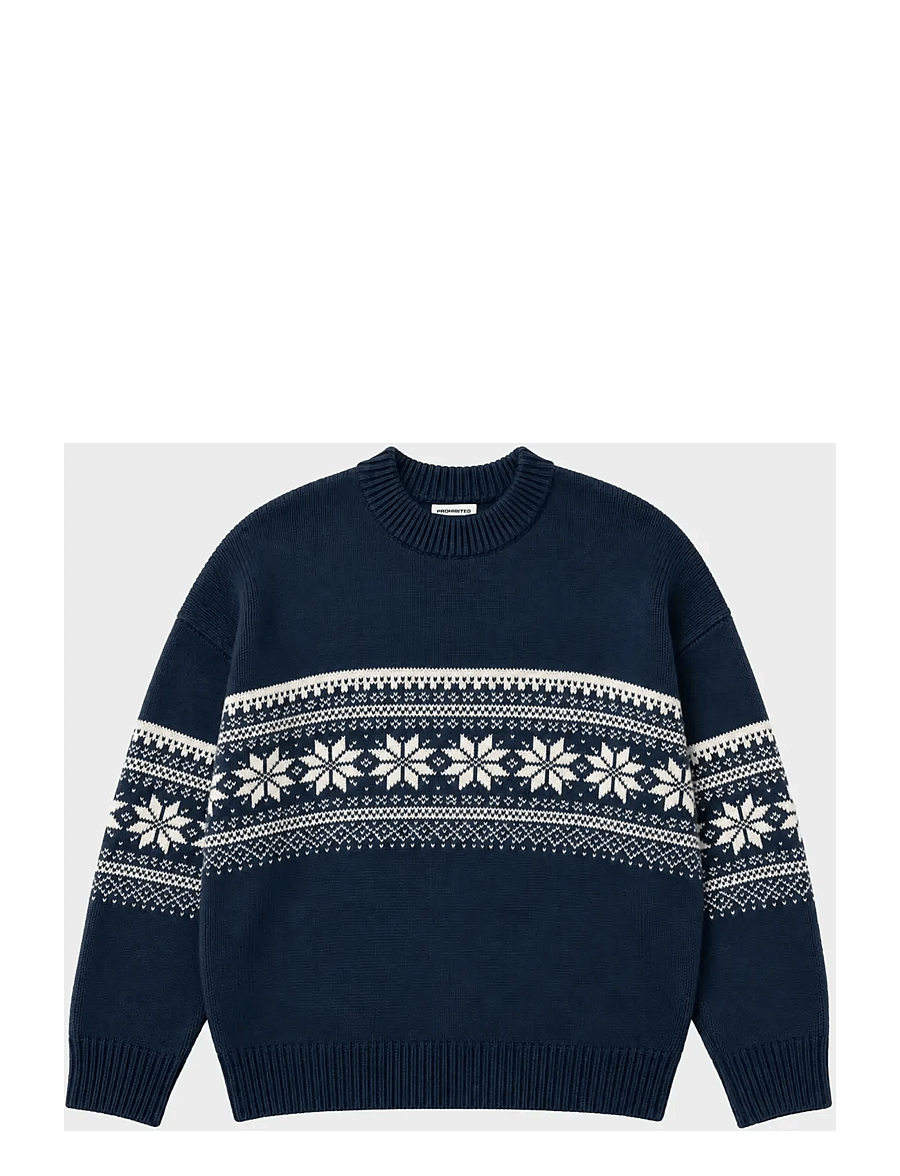 Prohibited - Nordic Knit Sweater - rund hals - navy - 1