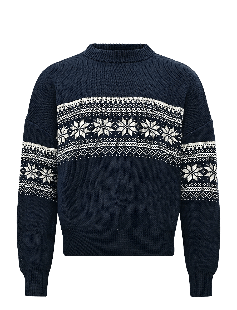 Prohibited - Nordic Knit Sweater - rundhalsad - navy - 1