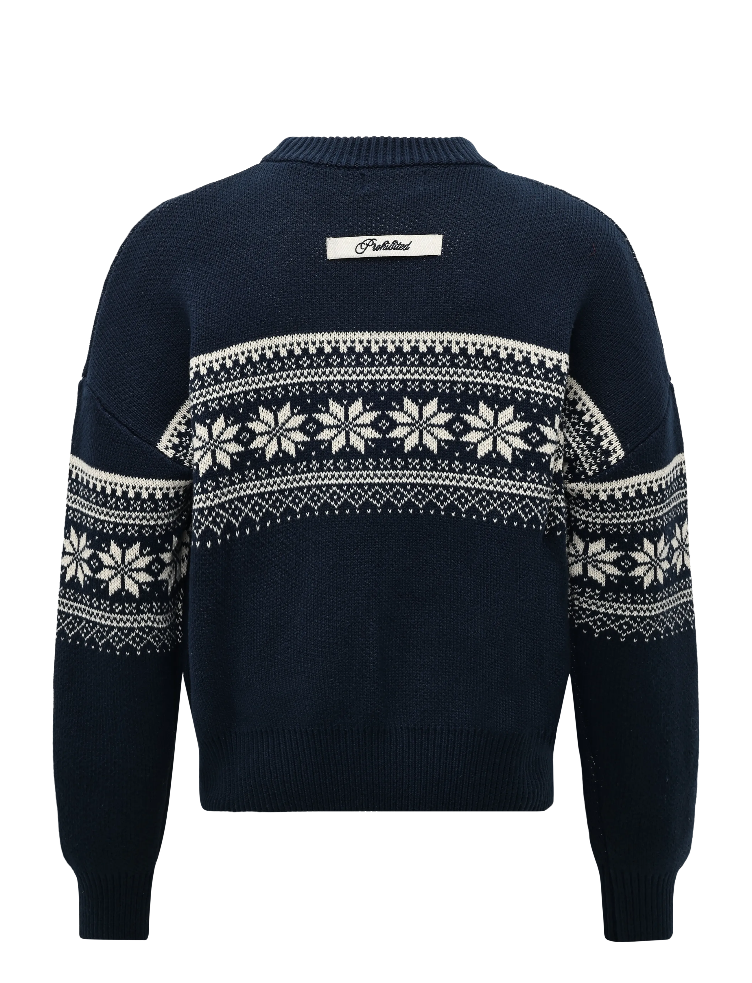 Prohibited - Nordic Knit Sweater - rundhalsad - navy - 2