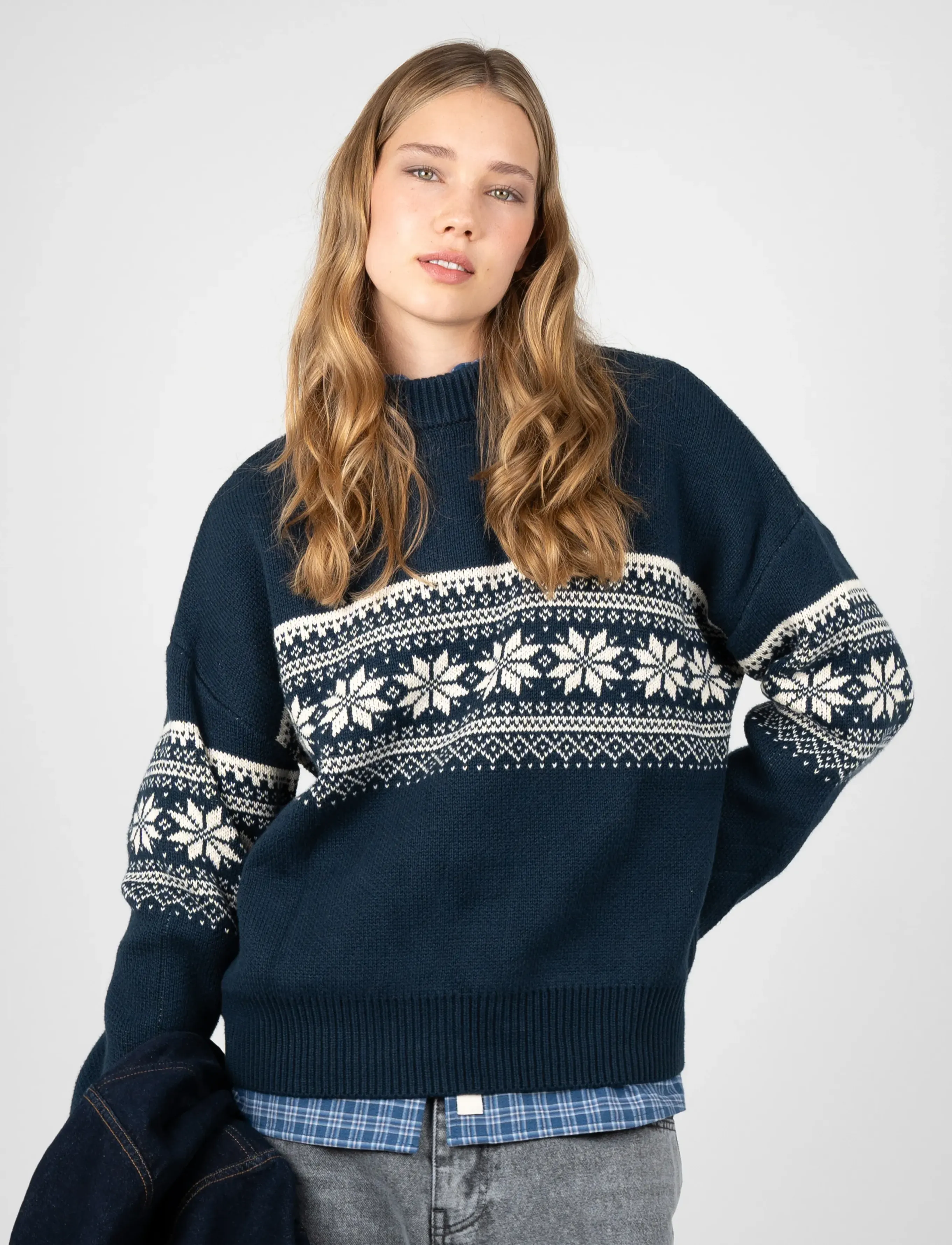 Prohibited - Nordic Knit Sweater - rund hals - navy - 3