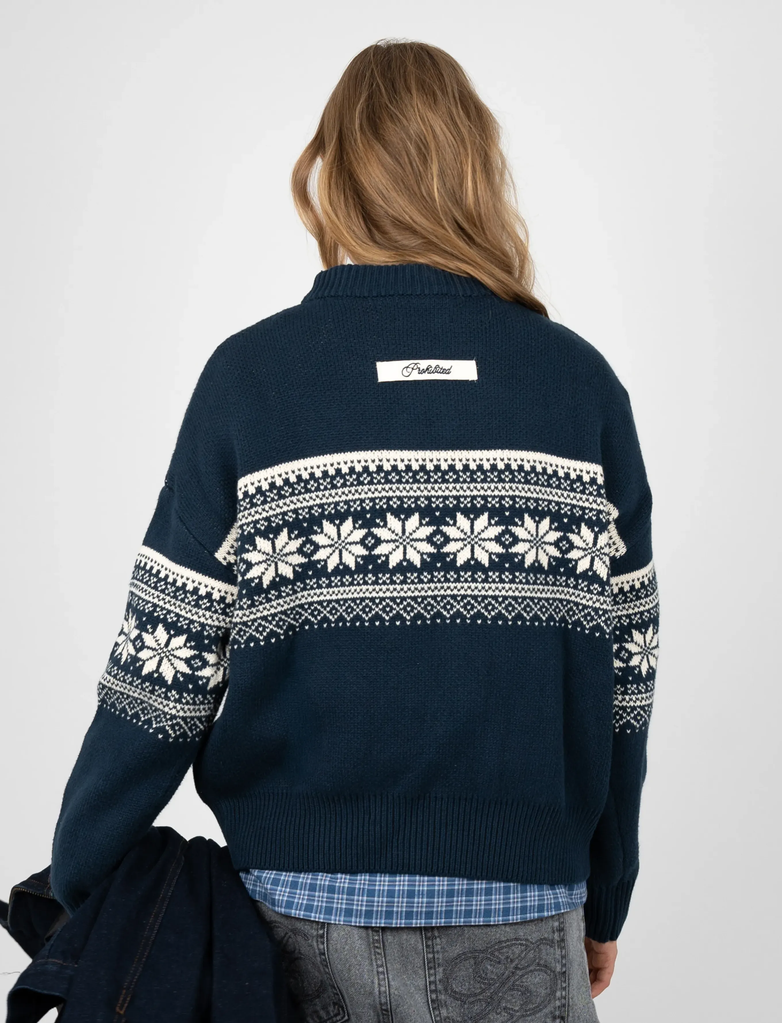 Prohibited - Nordic Knit Sweater - rund hals - navy - 4