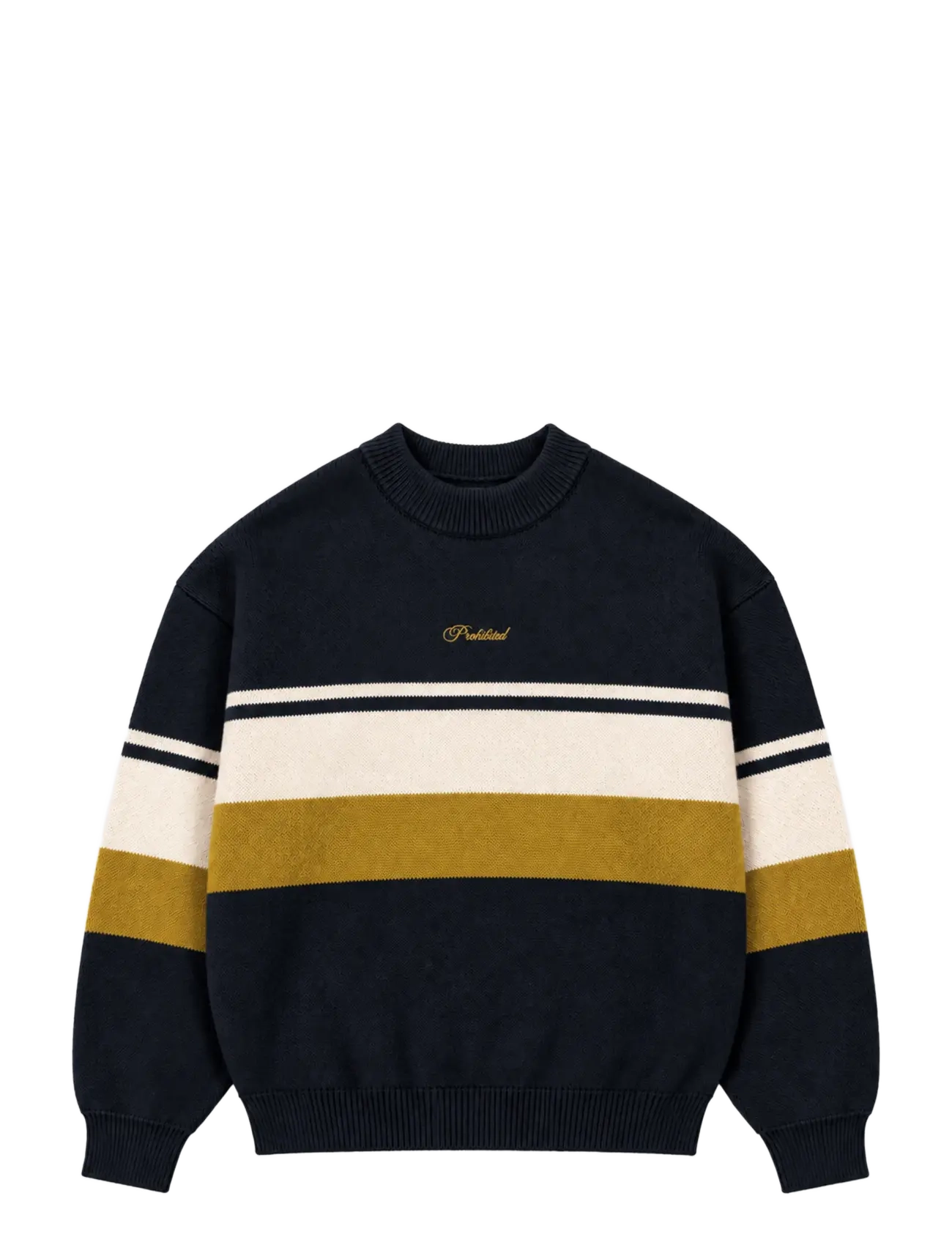Prohibited Kicker Knit Sweater - Pullover - NAVY / navy
