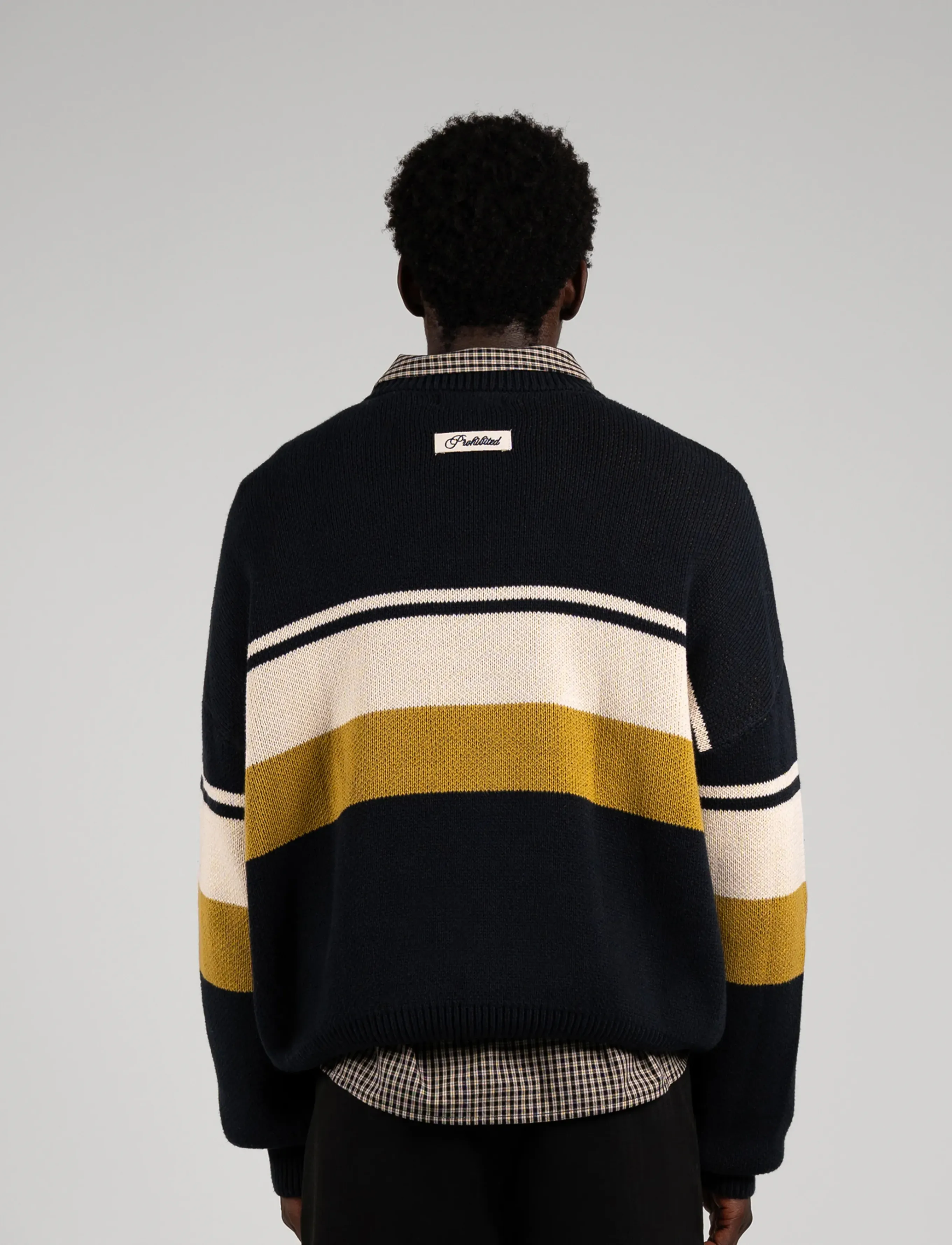 Prohibited - Kicker Knit Sweater - navy - 2