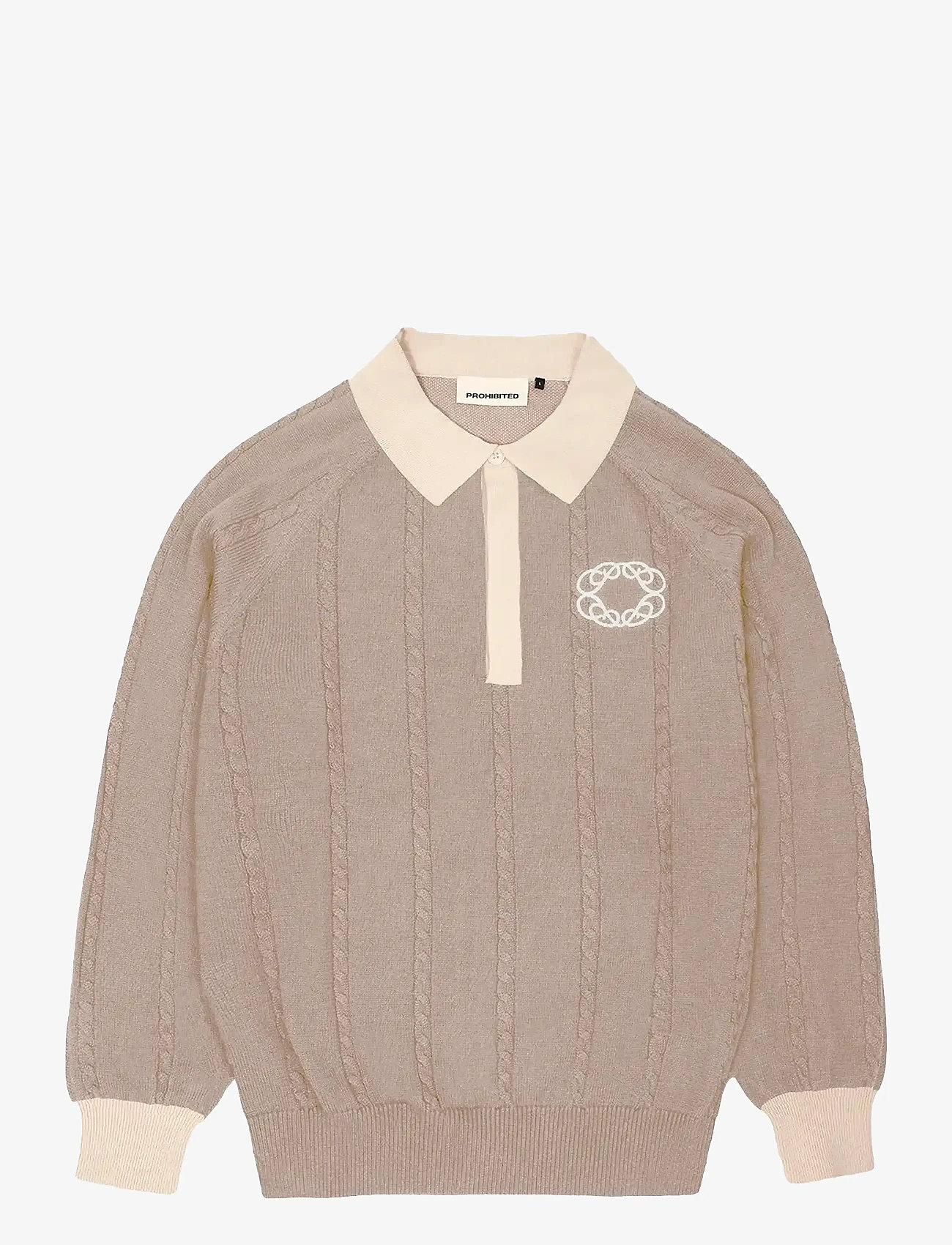 Prohibited - Legacy Knitted Jersey - stickade pikéer - beige - 1