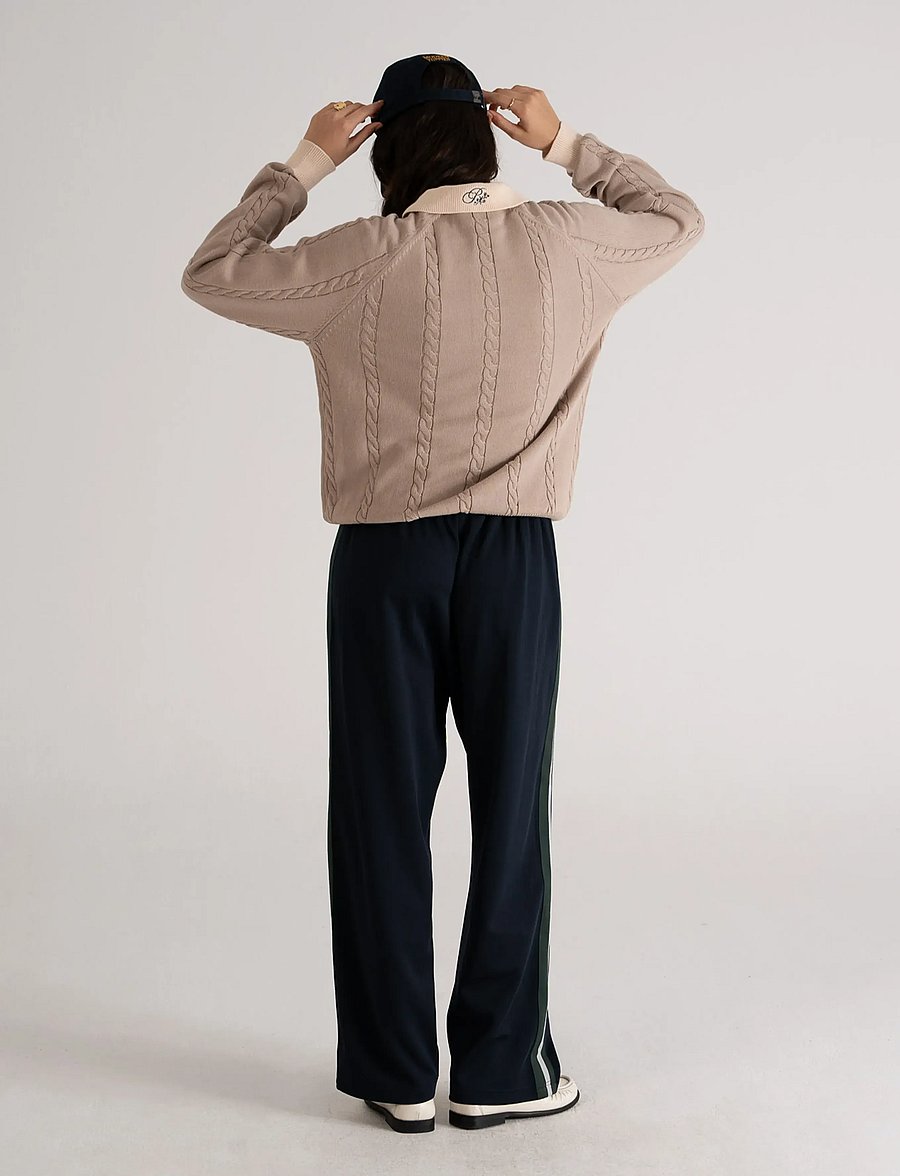 Prohibited - Legacy Knitted Jersey - langärmelige gestrickte polohemden - beige - 0