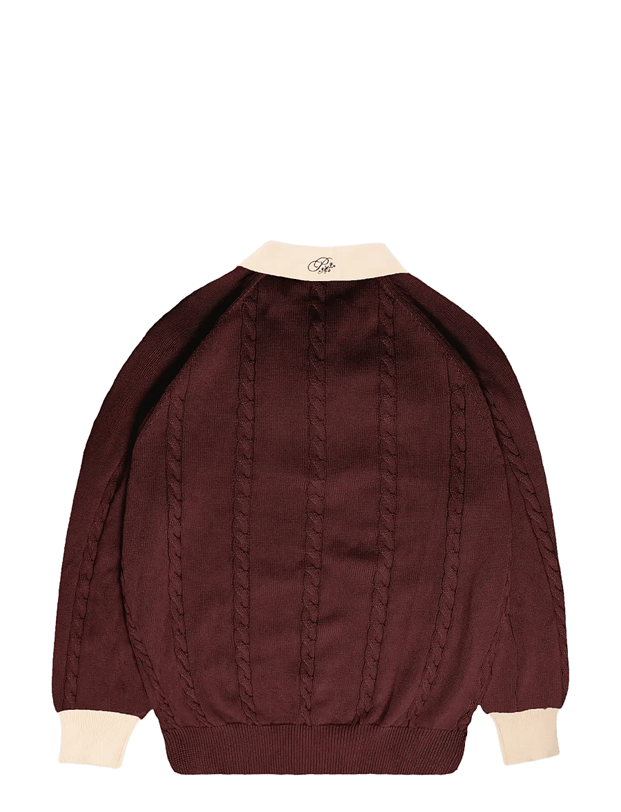 Prohibited - Legacy Knitted Jersey - pikkade varrukatega kootud polod - bordeaux - 2
