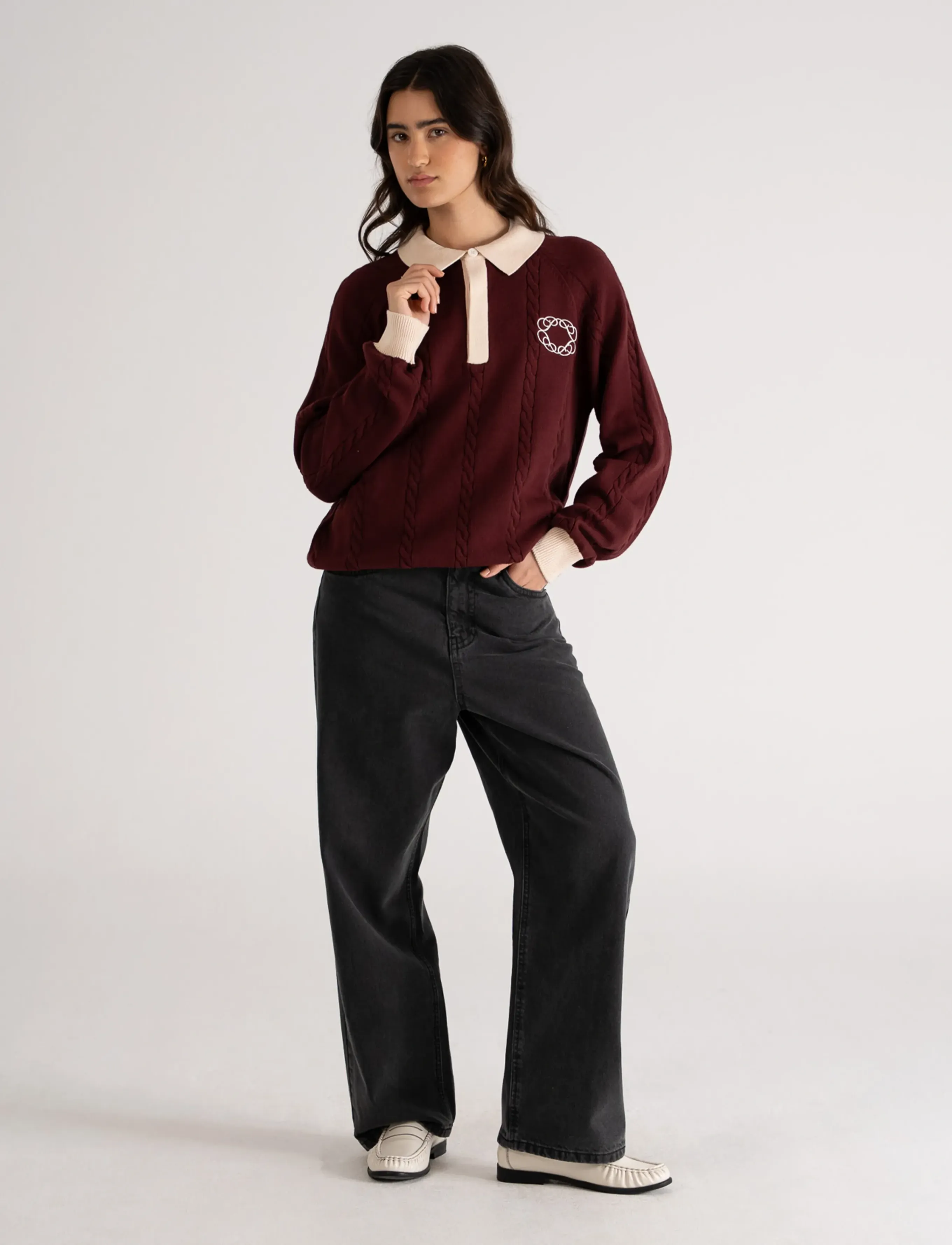 Prohibited - Legacy Knitted Jersey - knitted polos - bordeaux - 3