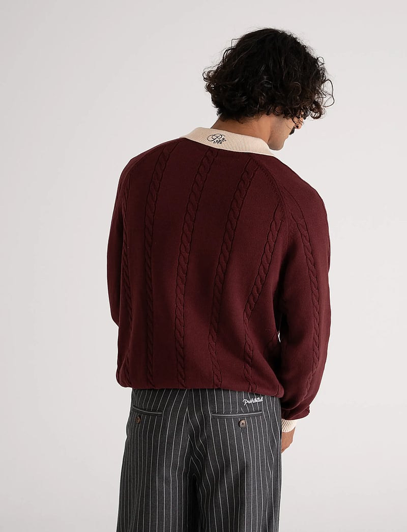 Prohibited - Legacy Knitted Jersey - stickade pikéer - bordeaux - 4