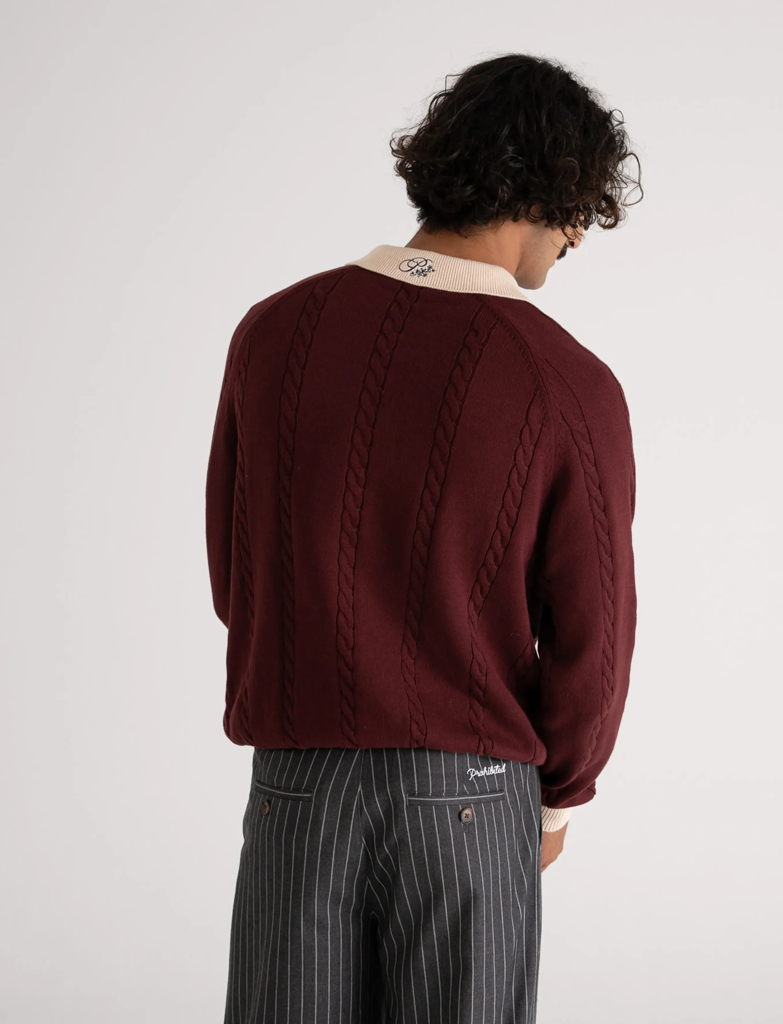 Prohibited - Legacy Knitted Jersey - knitted polos - bordeaux - 4