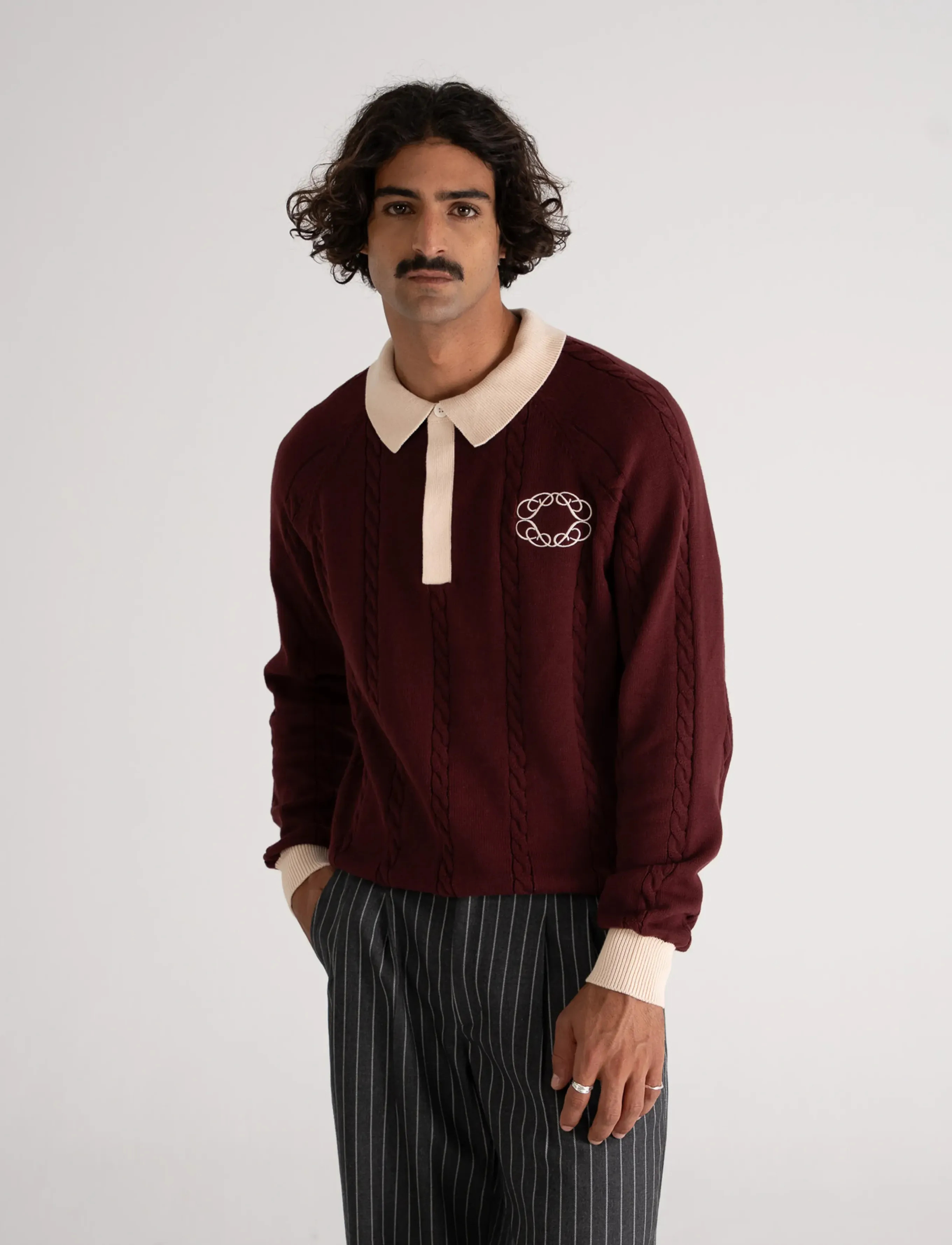Prohibited - Legacy Knitted Jersey - knitted polos - bordeaux - 5