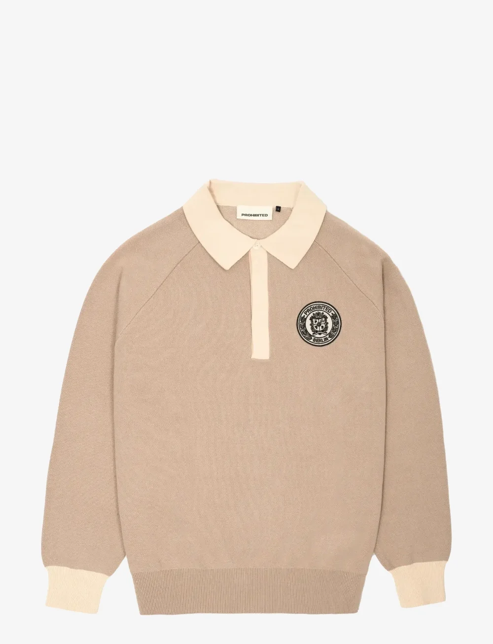 Prohibited - Cup Knitted Jersey - kootud polosärgid - beige - 1