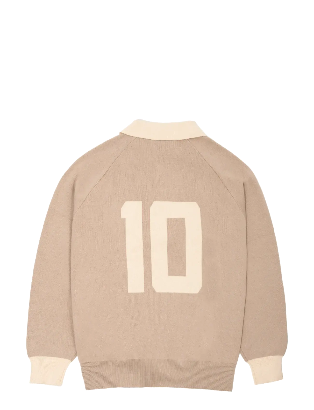 Prohibited - Cup Knitted Jersey - langärmelige gestrickte polohemden - beige - 2