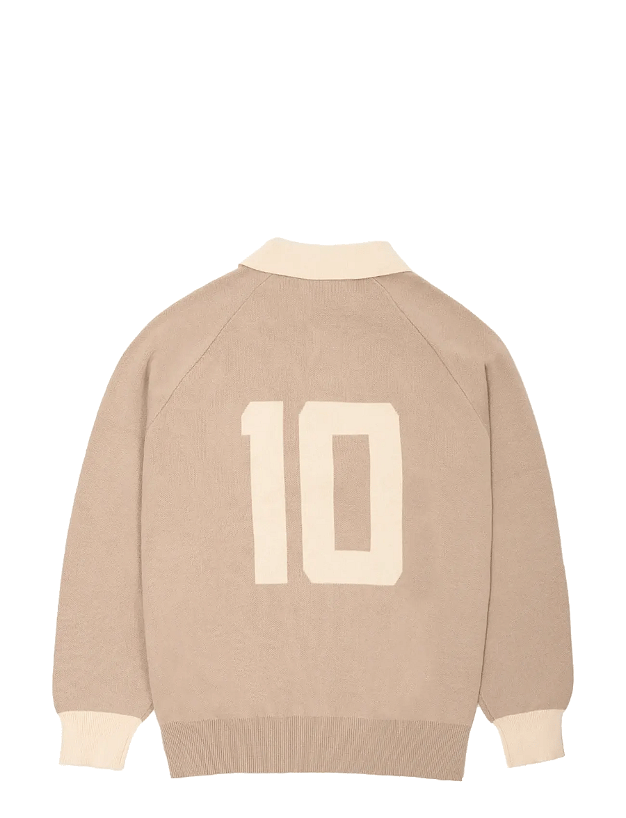 Prohibited - Cup Knitted Jersey - langärmelige gestrickte polohemden - beige - 2