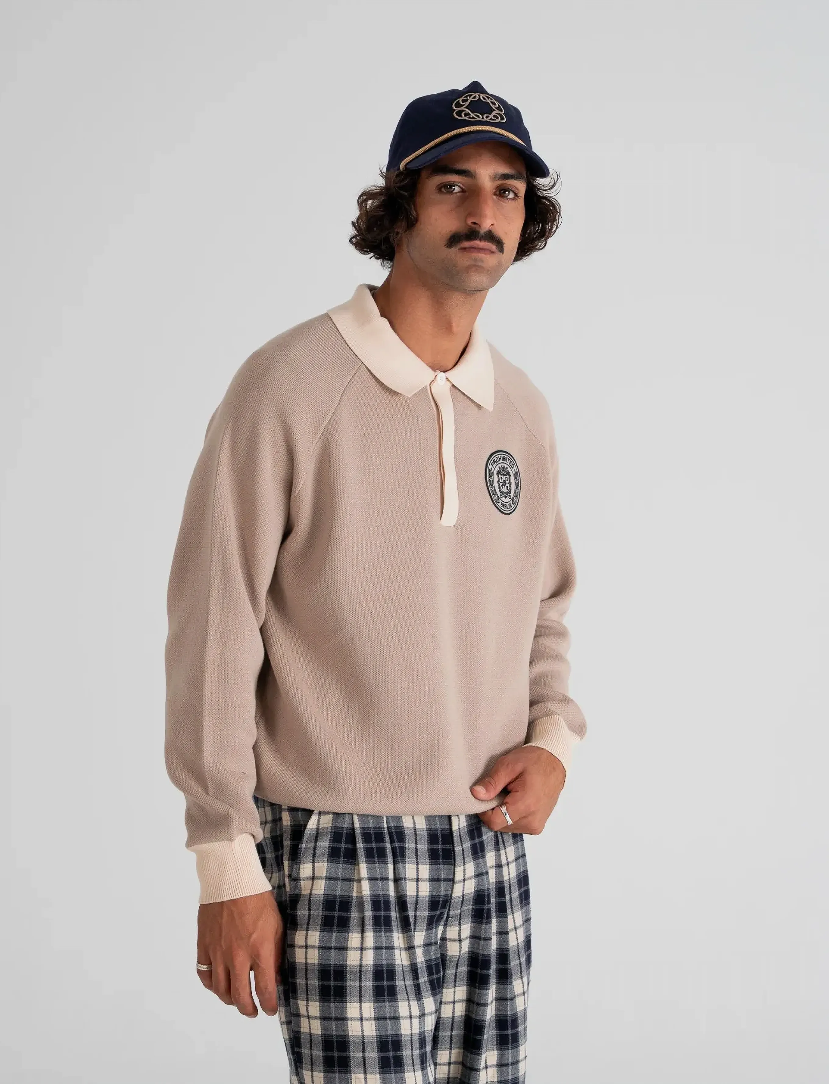 Prohibited Cup Knitted Jersey - Geburtstag - BEIGE / beige
