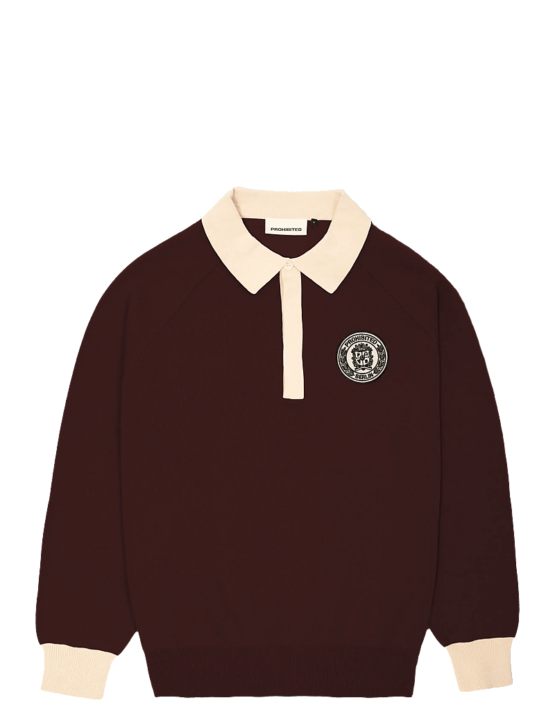 Prohibited - Cup Knitted Jersey - gestrickte polohemden - bordeaux - 1