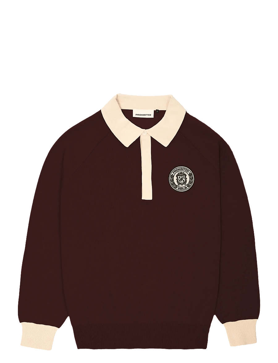 Prohibited - Cup Knitted Jersey - poloer i strik med lange ærmer - bordeaux - 1