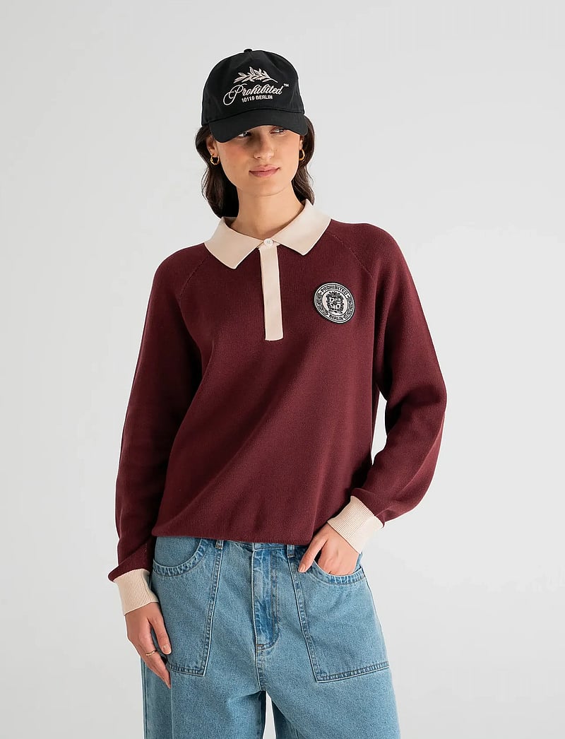 Prohibited - Cup Knitted Jersey - gestrickte polohemden - bordeaux - 3