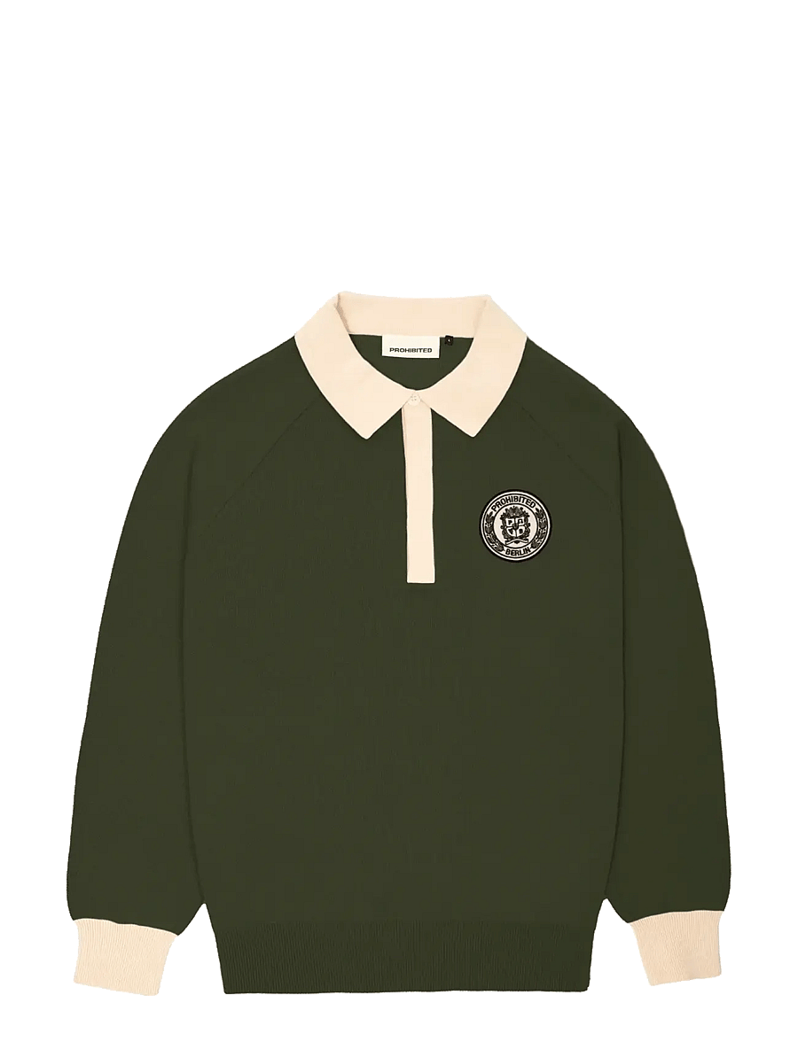 Prohibited - Cup Knitted Jersey - polos en tricot à manches longues - green - 1