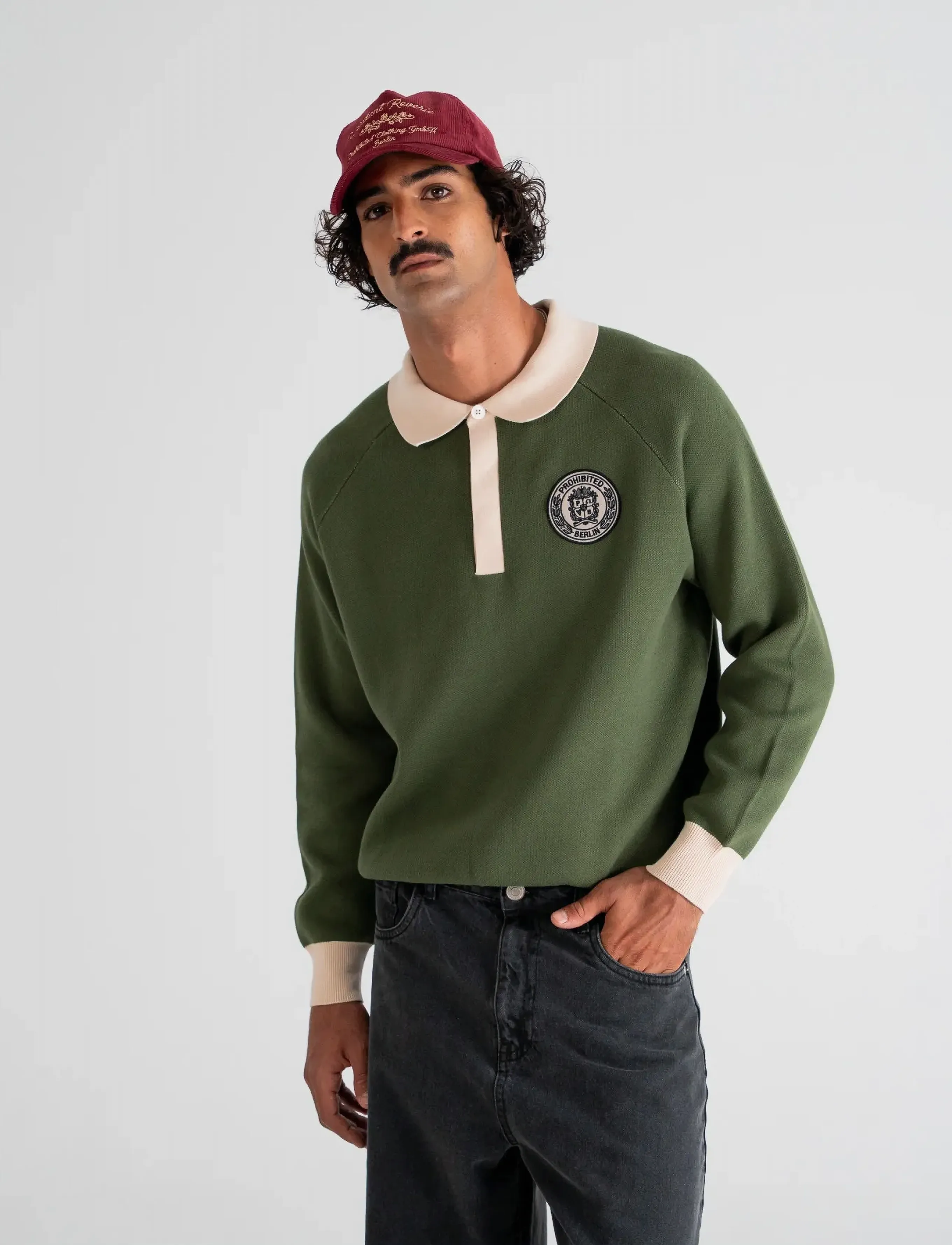 Prohibited - Cup Knitted Jersey - polos en tricot à manches longues - green - 5