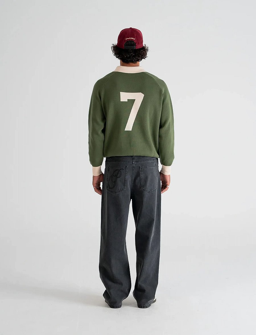 Prohibited - Cup Knitted Jersey - langärmelige strick-polohemden - green - 4