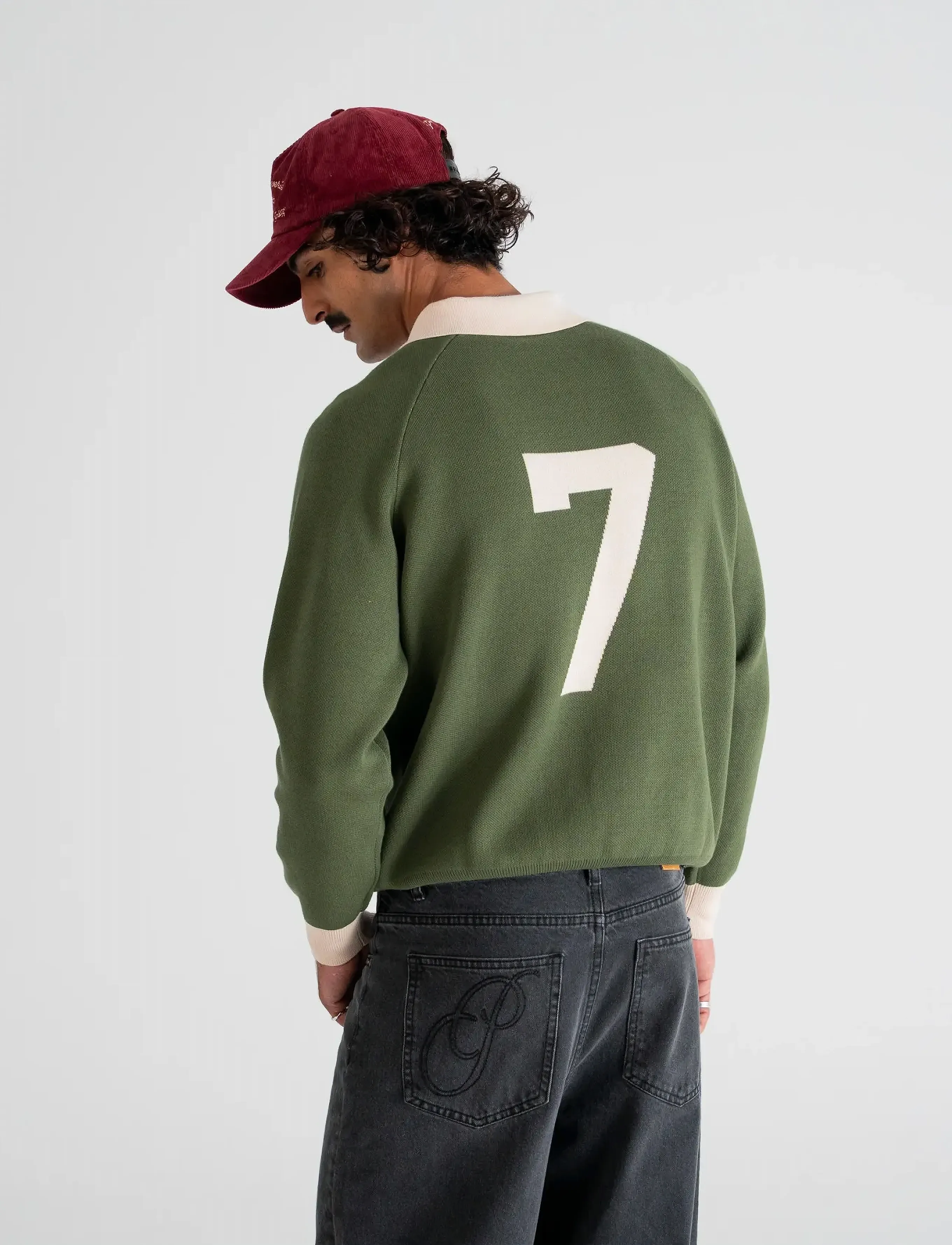Prohibited - Cup Knitted Jersey - langärmelige strick-polohemden - green - 5