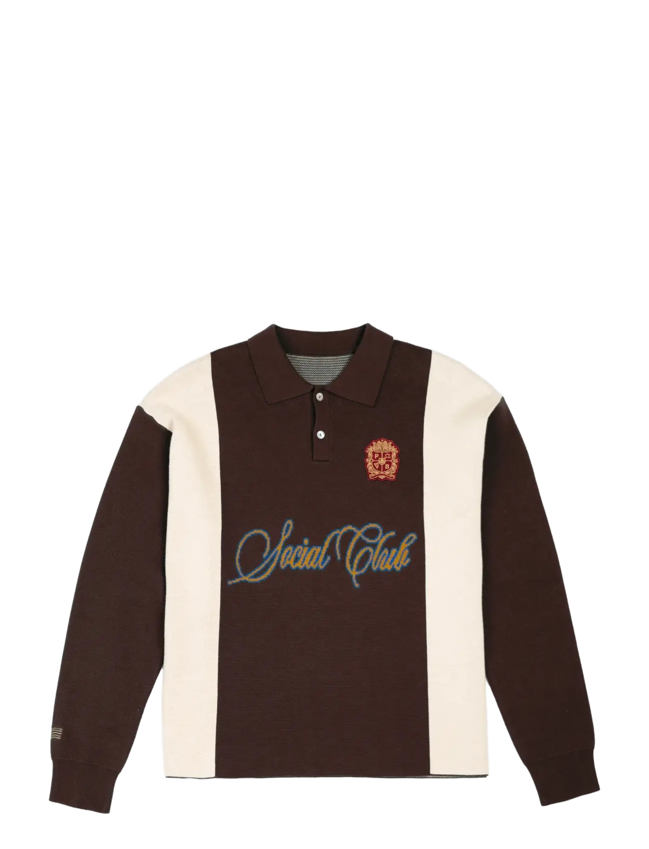 Prohibited Contrast Clubhouse Knit - Poloer - BROWN / brown