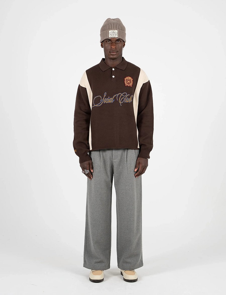 Prohibited - Contrast Clubhouse Knit - langärmelig - brown - 5
