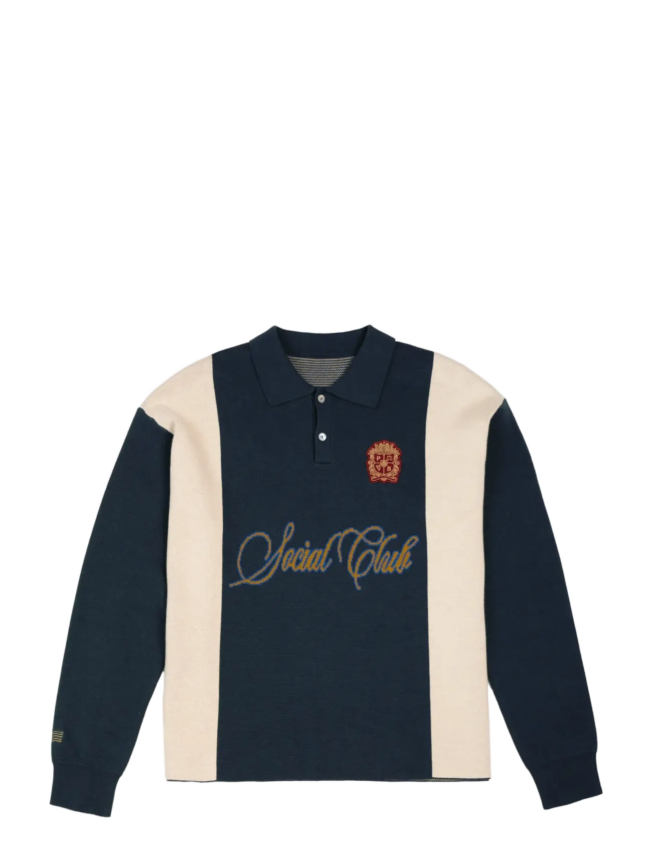 Prohibited - Contrast Clubhouse Knit - długi rękaw - navy - 1
