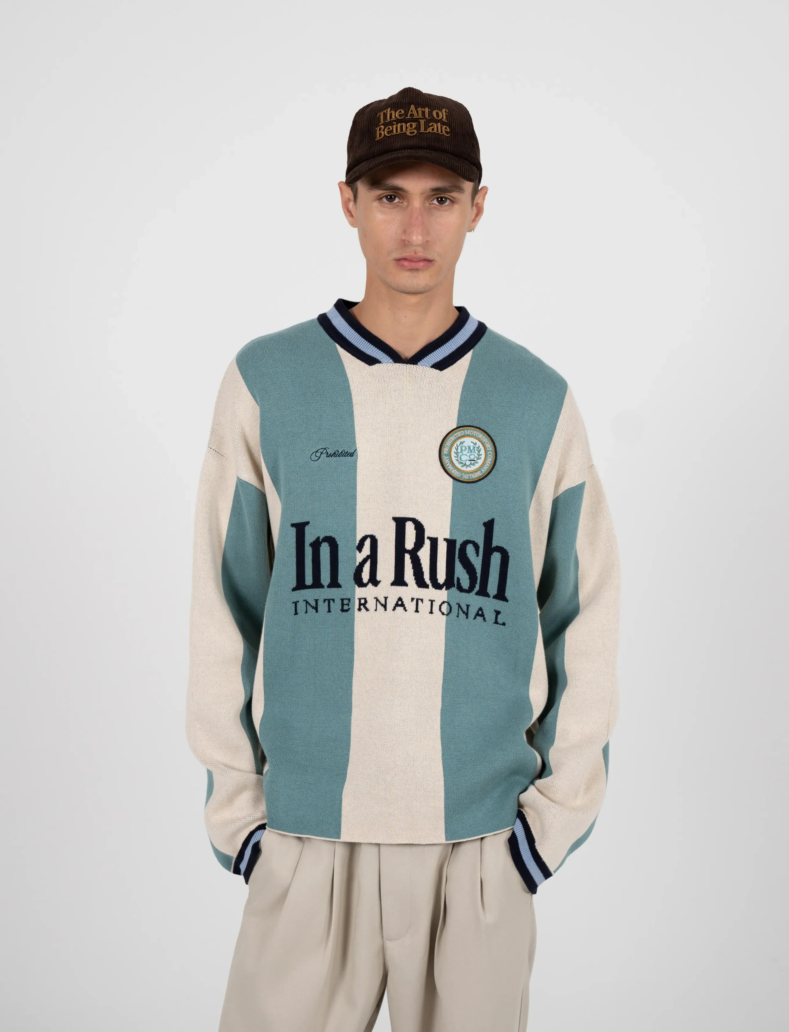 Prohibited Overdrive Knit Trikot Matcha, XXL, Blue, Strik > V-Halse, Herre