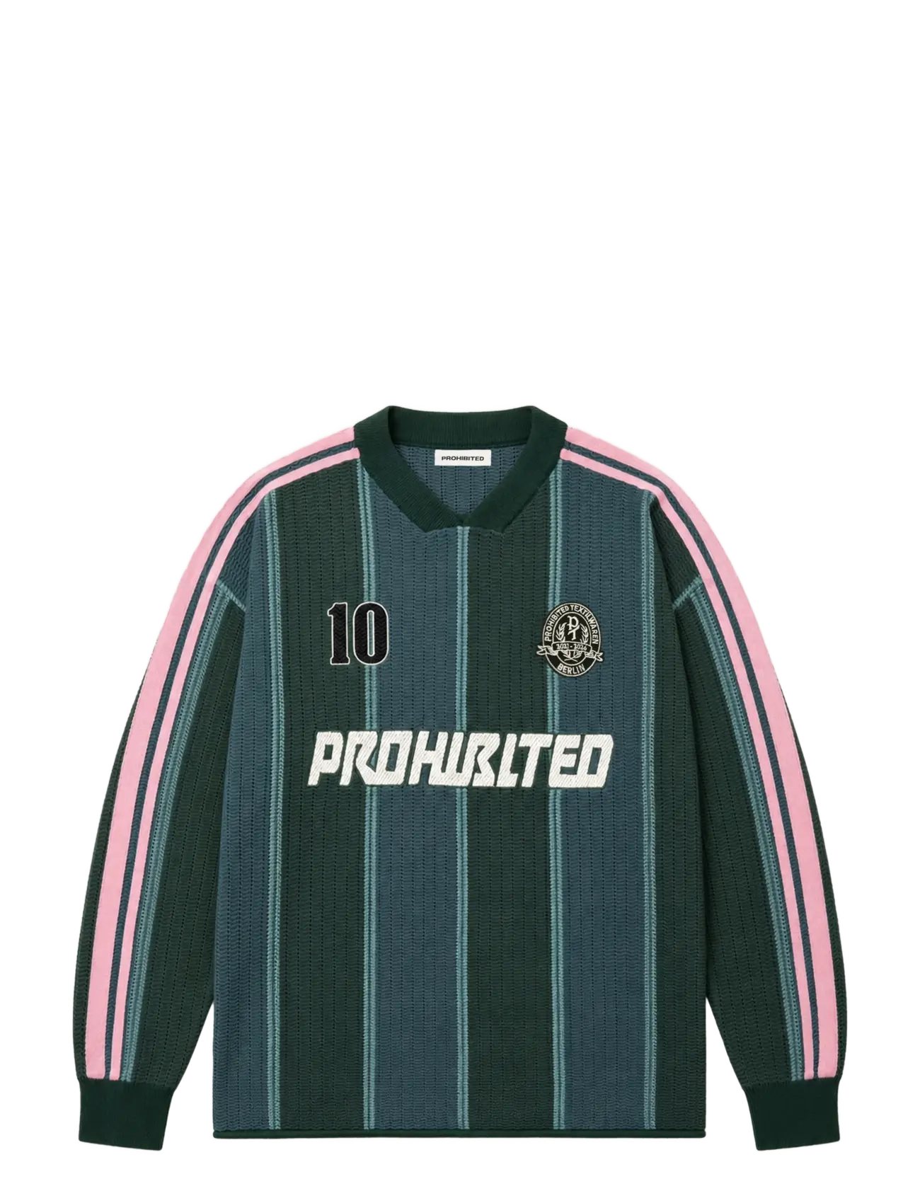 Prohibited - Striped Team Knit Trikot - green - 1