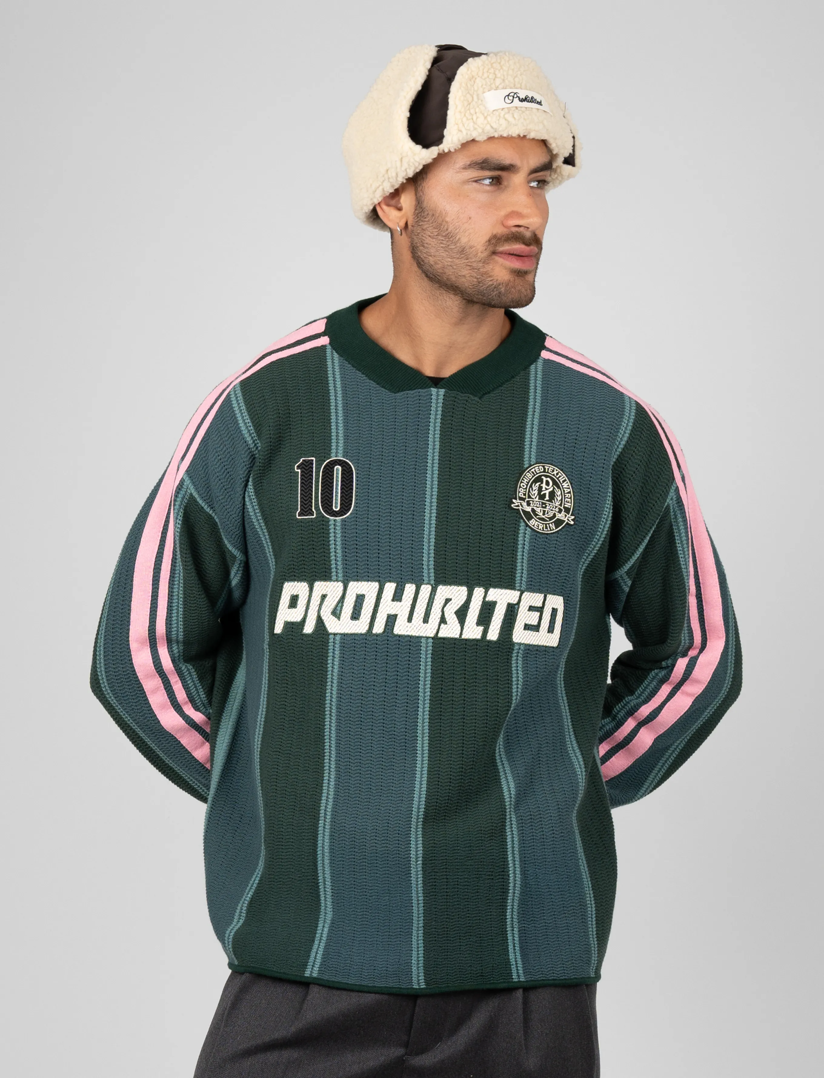 Prohibited - Striped Team Knit Trikot - green - 3