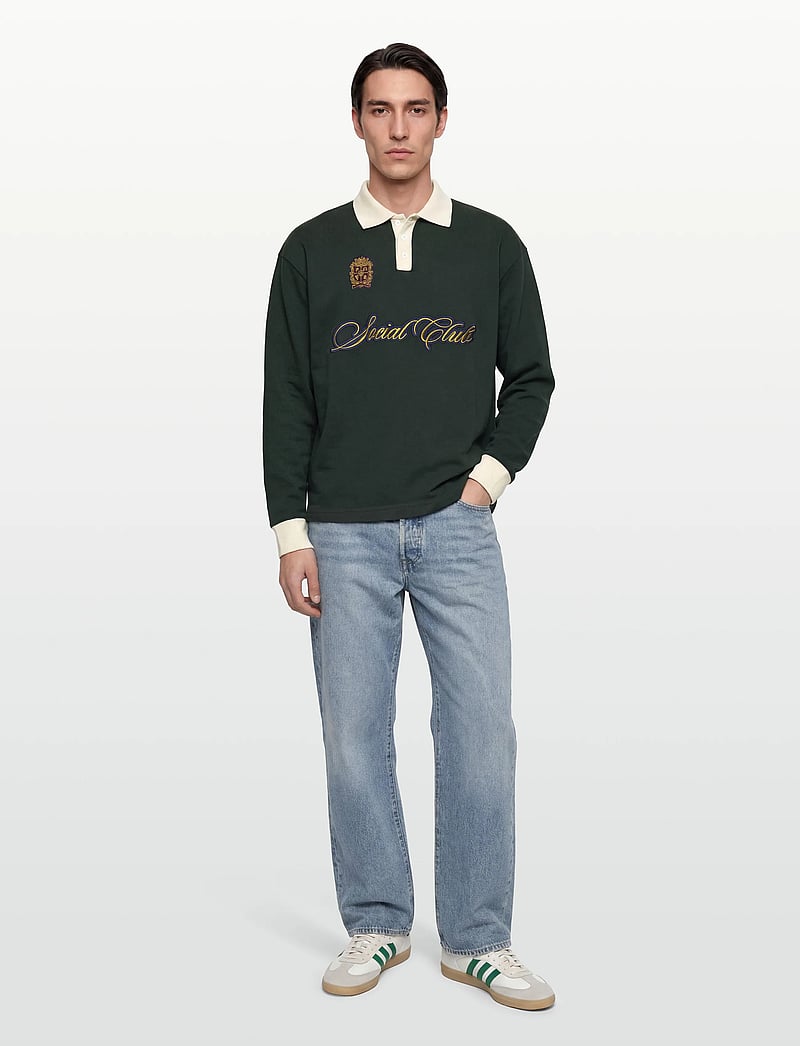 Prohibited - Club Polo Longsleeve - langärmelige gestrickte polohemden - green - 0
