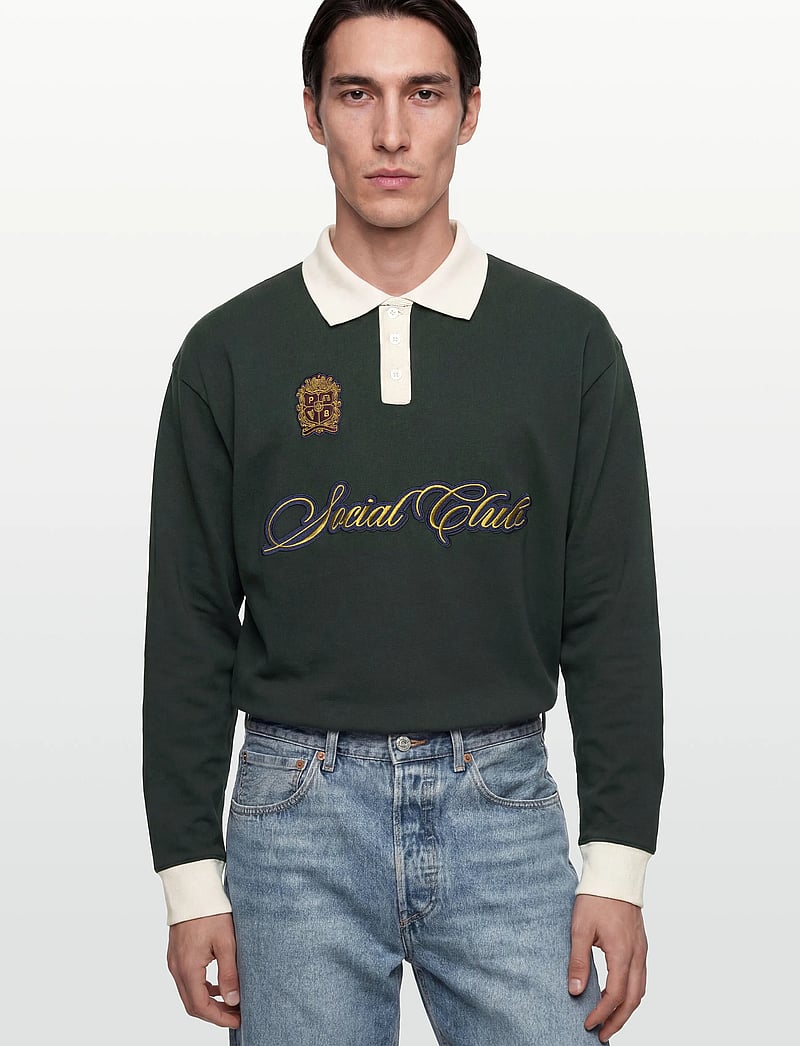 Prohibited - Club Polo Longsleeve - langärmelige gestrickte polohemden - green - 3