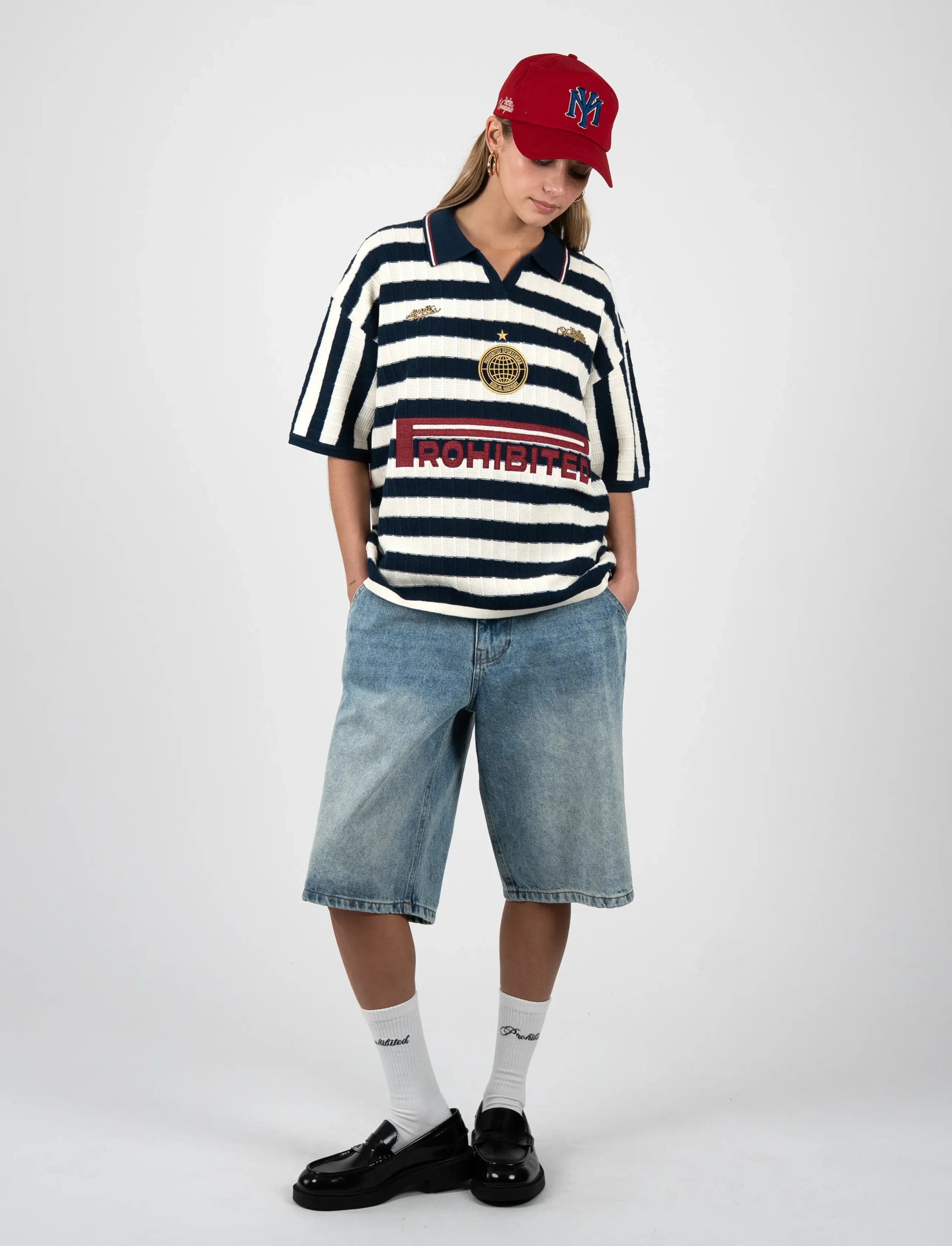 Prohibited Segment Knit Trikot - Stickat - NAVY / navy
