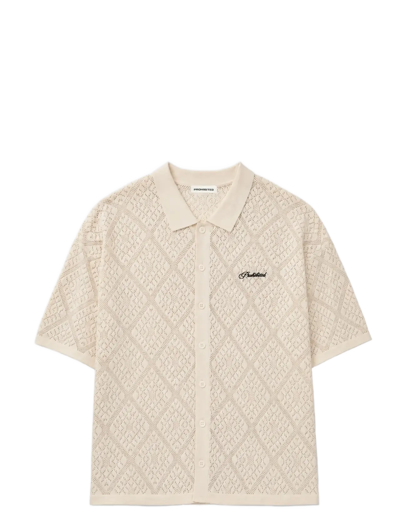 PROHIBITED Silent Bay Strickjacke Shirt Cream - Mx67 - Damen