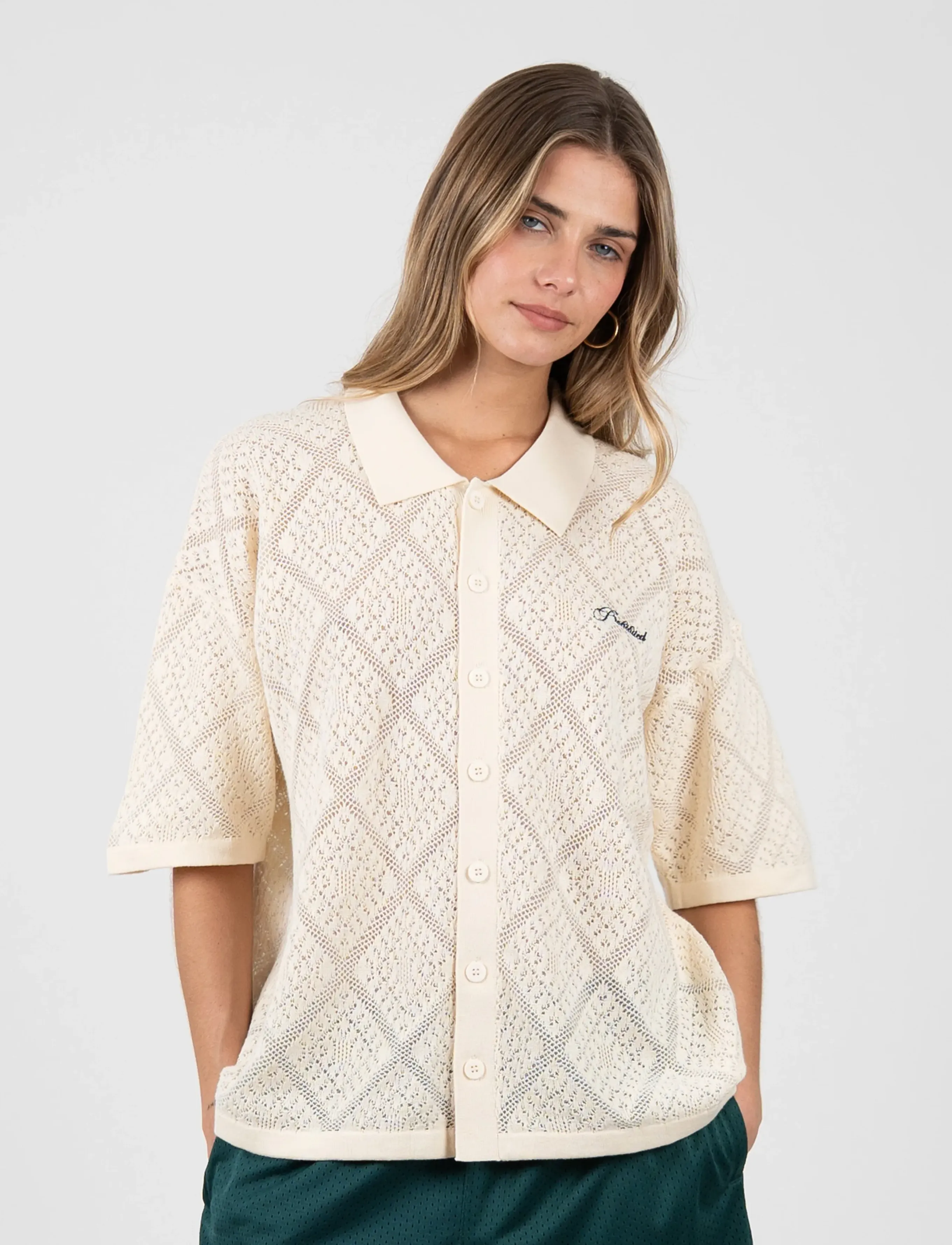 Prohibited Silent Bay Lace Shirt - Riided - OFF-WHITE / cream